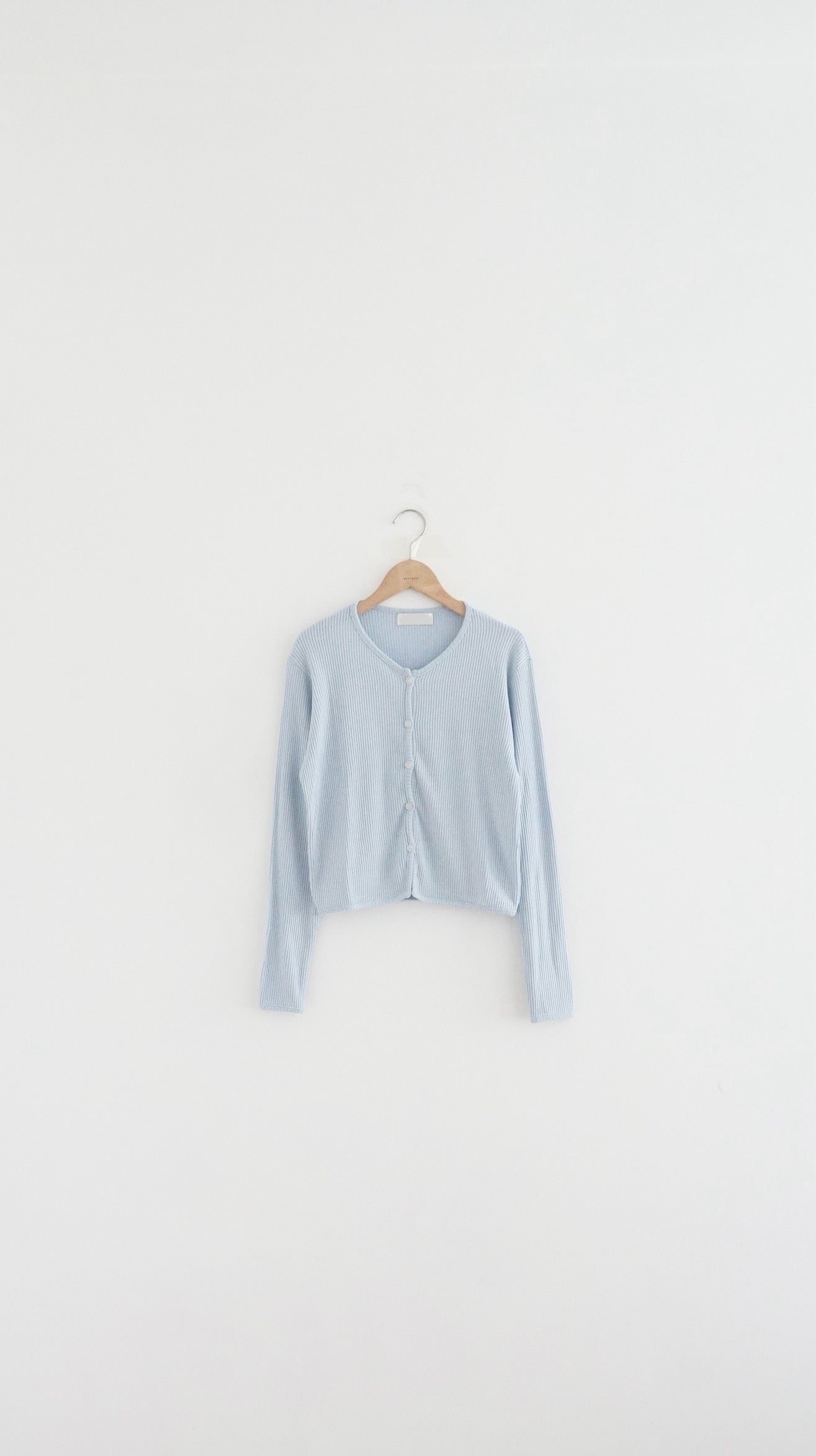 painted days cardigan in baby-blue