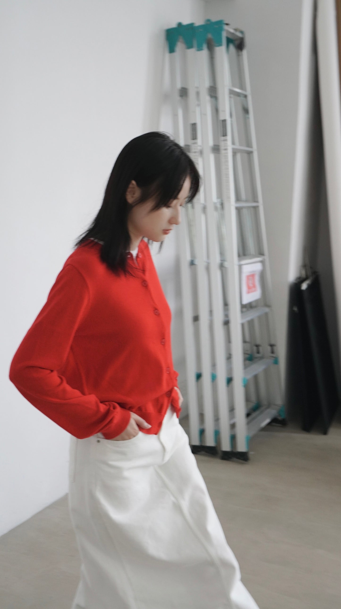 basic cardigan in red (pre-order)