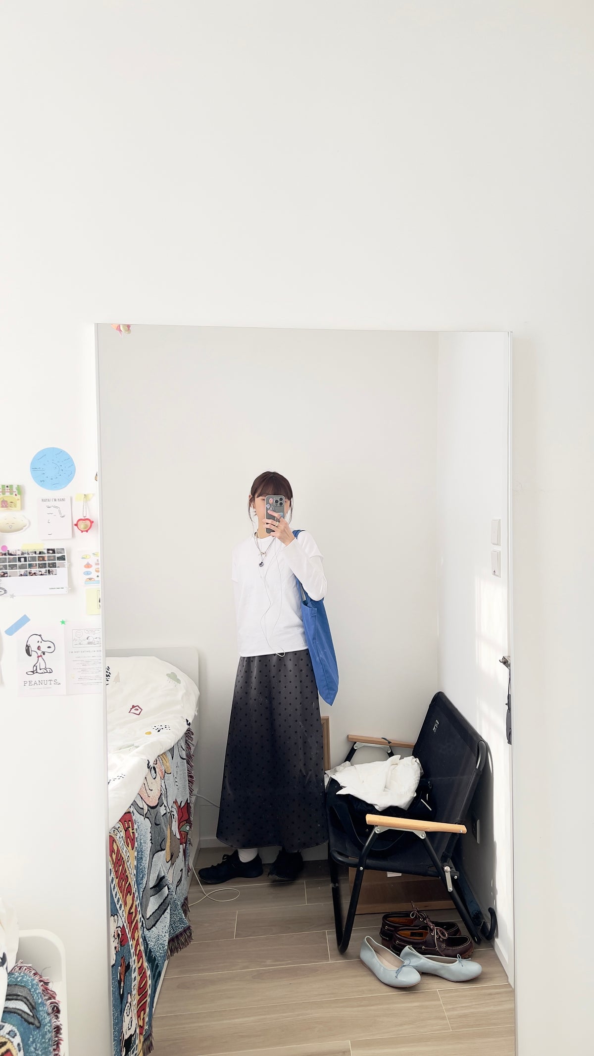 helen satin dot maxi skirt in black (pre-order)