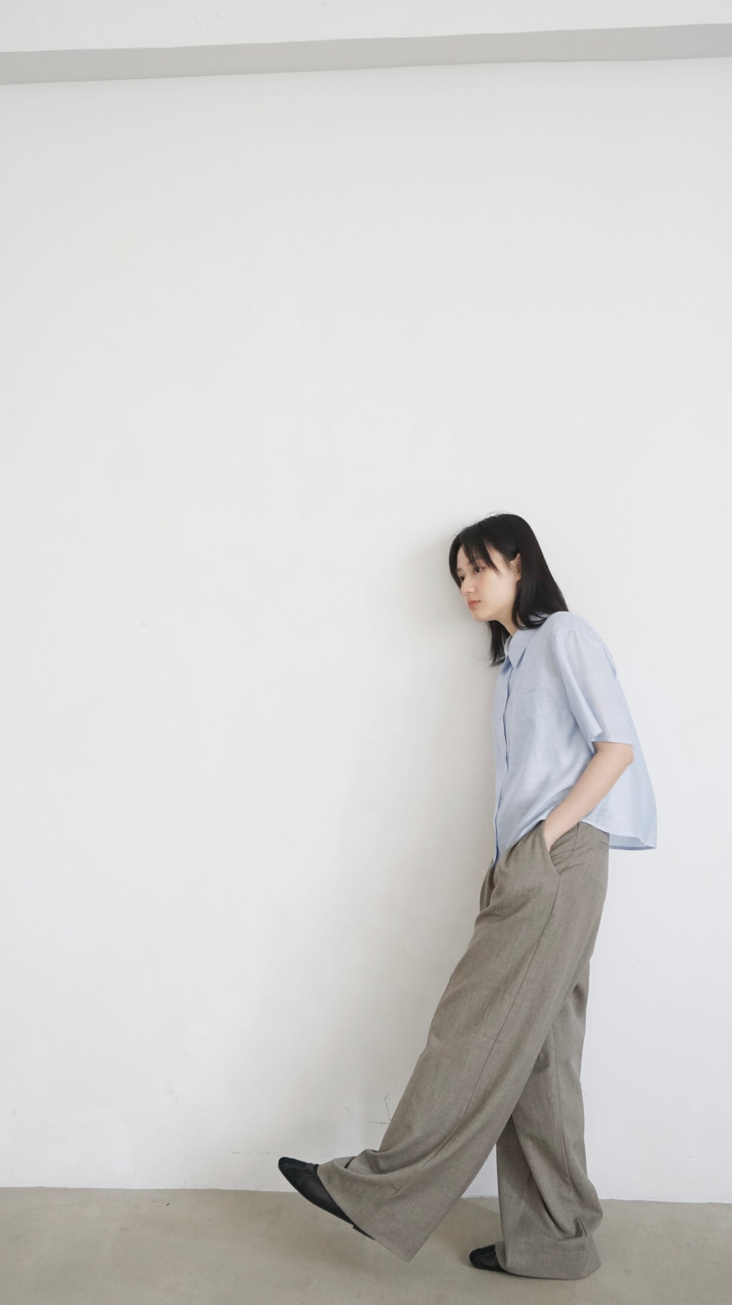 airy rayon shirt in sora (pre-order)