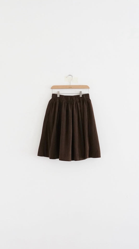 Alma wool midi skirt in beige (pre-order)