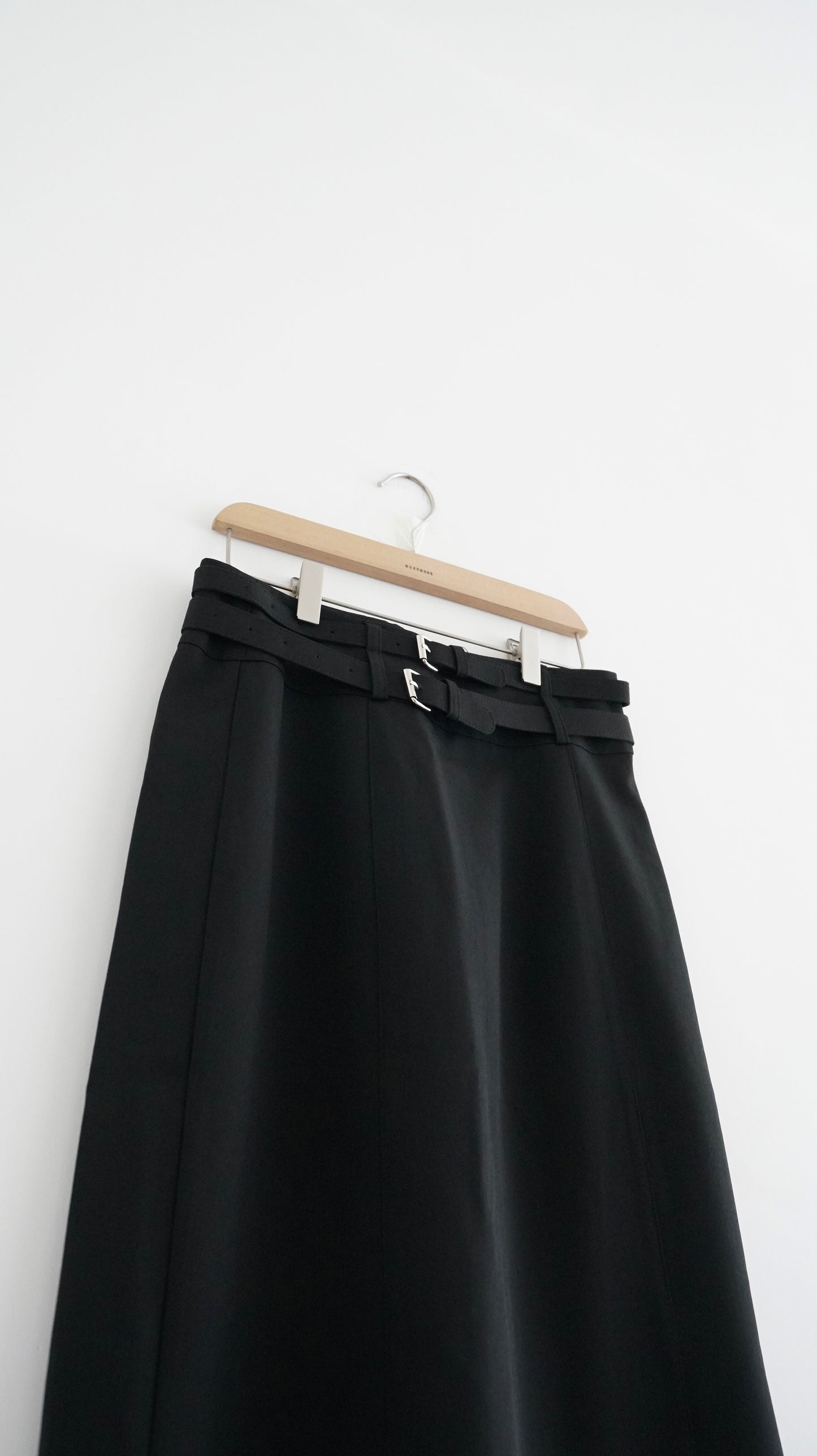 double belt skirt in black (M)
