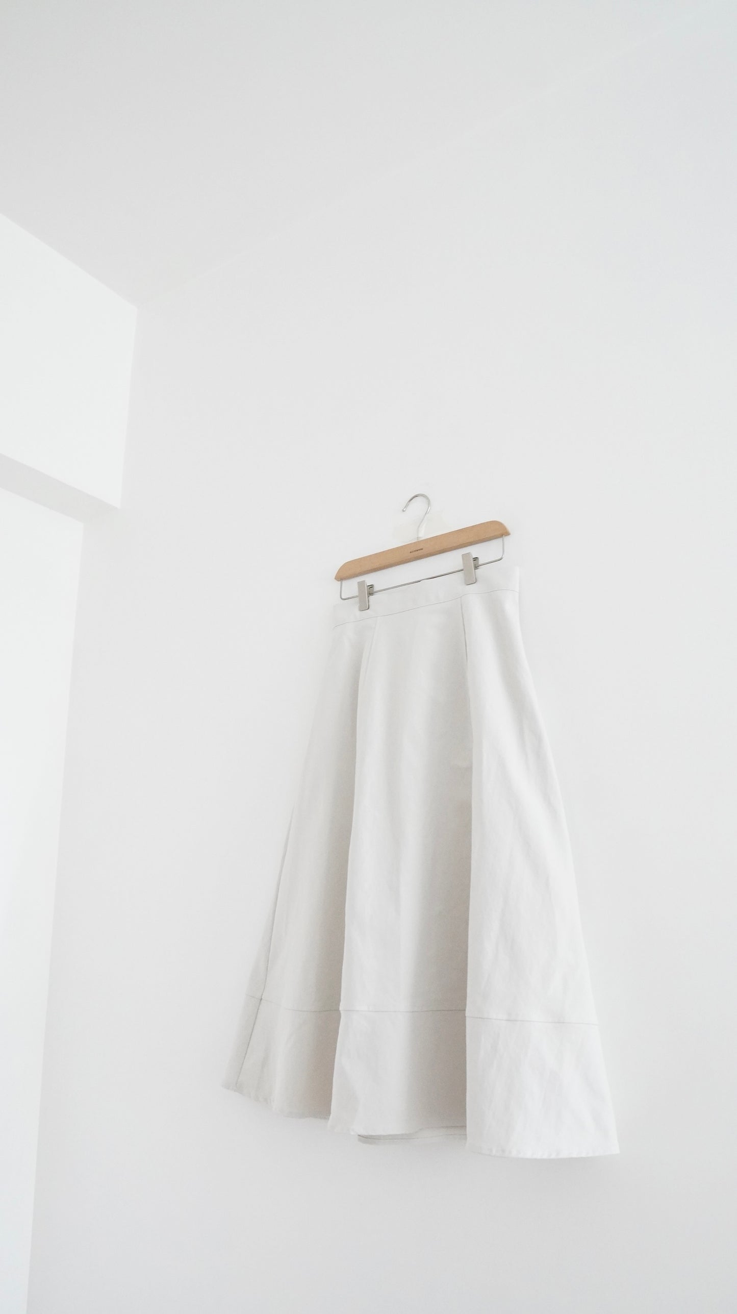minimalist a-line long skirt in ice ( pre-order )