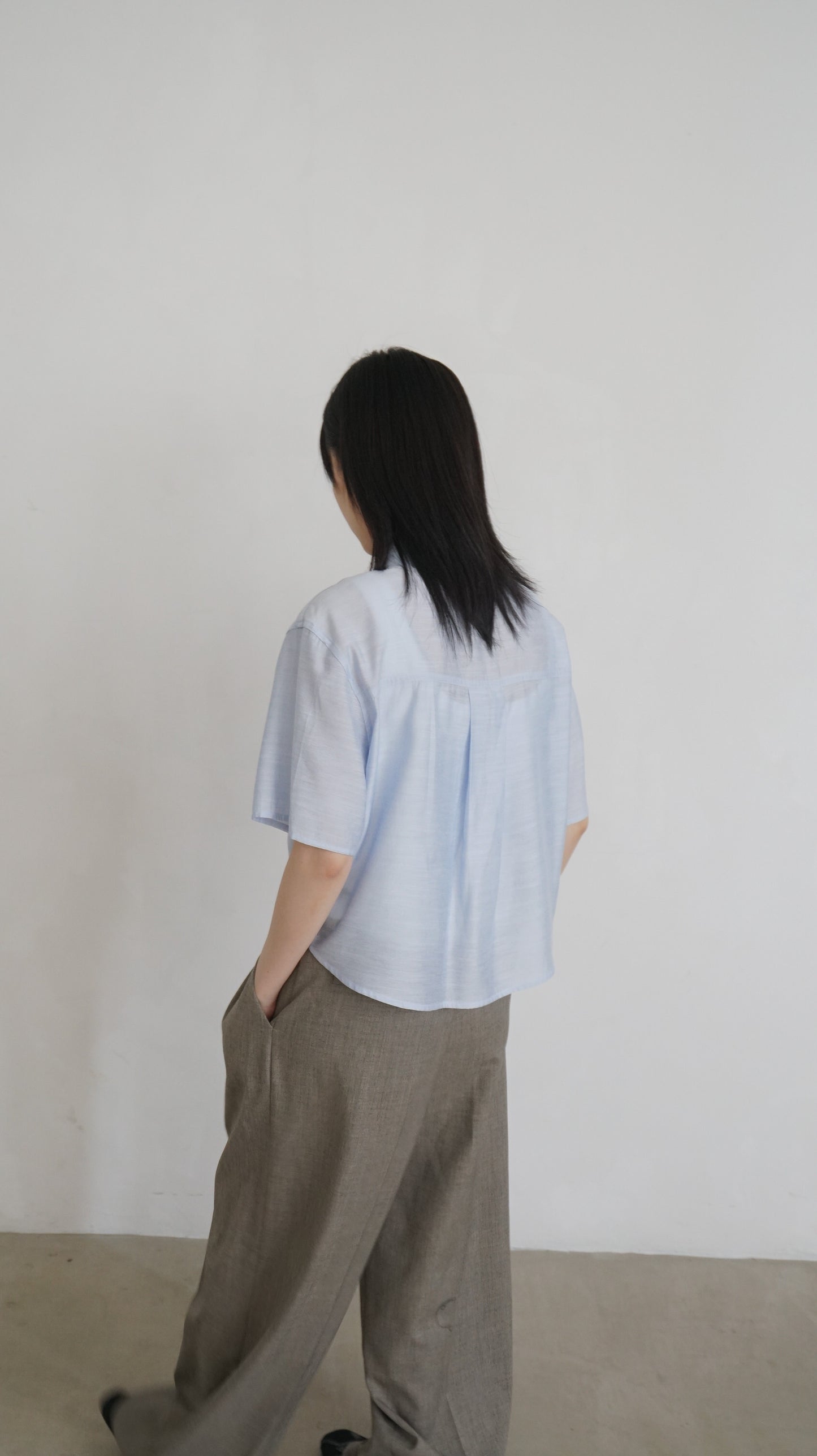 airy rayon shirt in sora (pre-order)