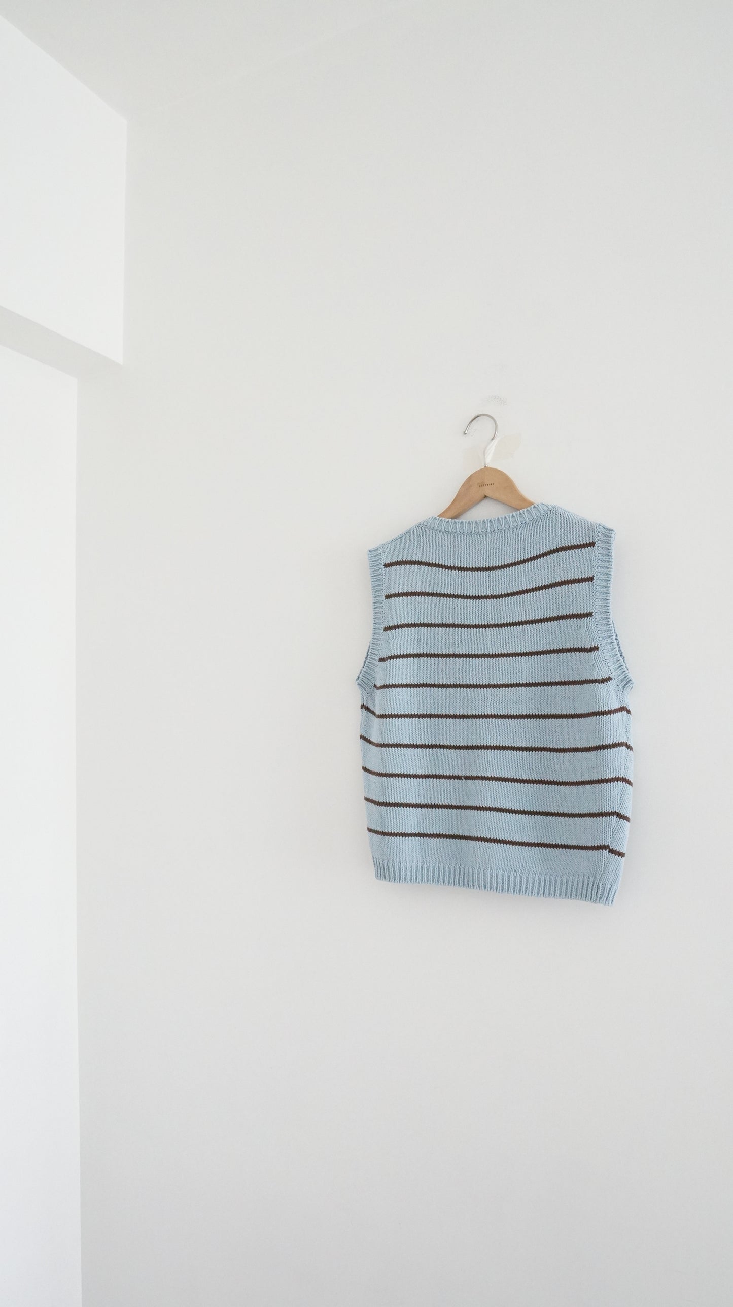 striped linen vest in baby-blue (pre-order)