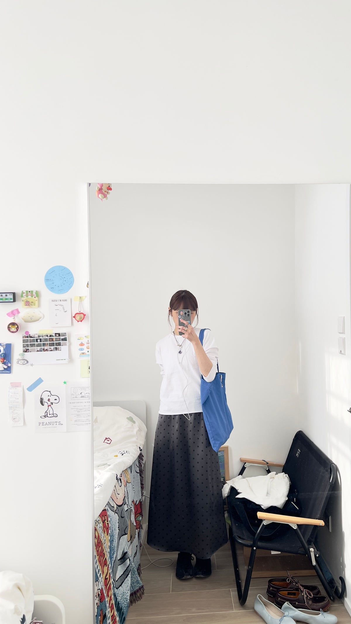 helen satin dot maxi skirt in black (pre-order)
