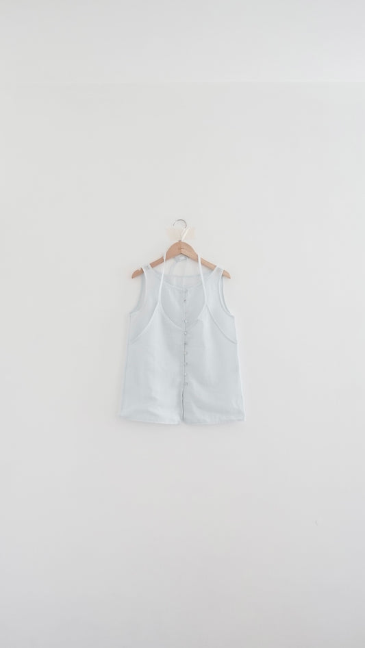 pearl sheer layering top set in sora (pre-order)