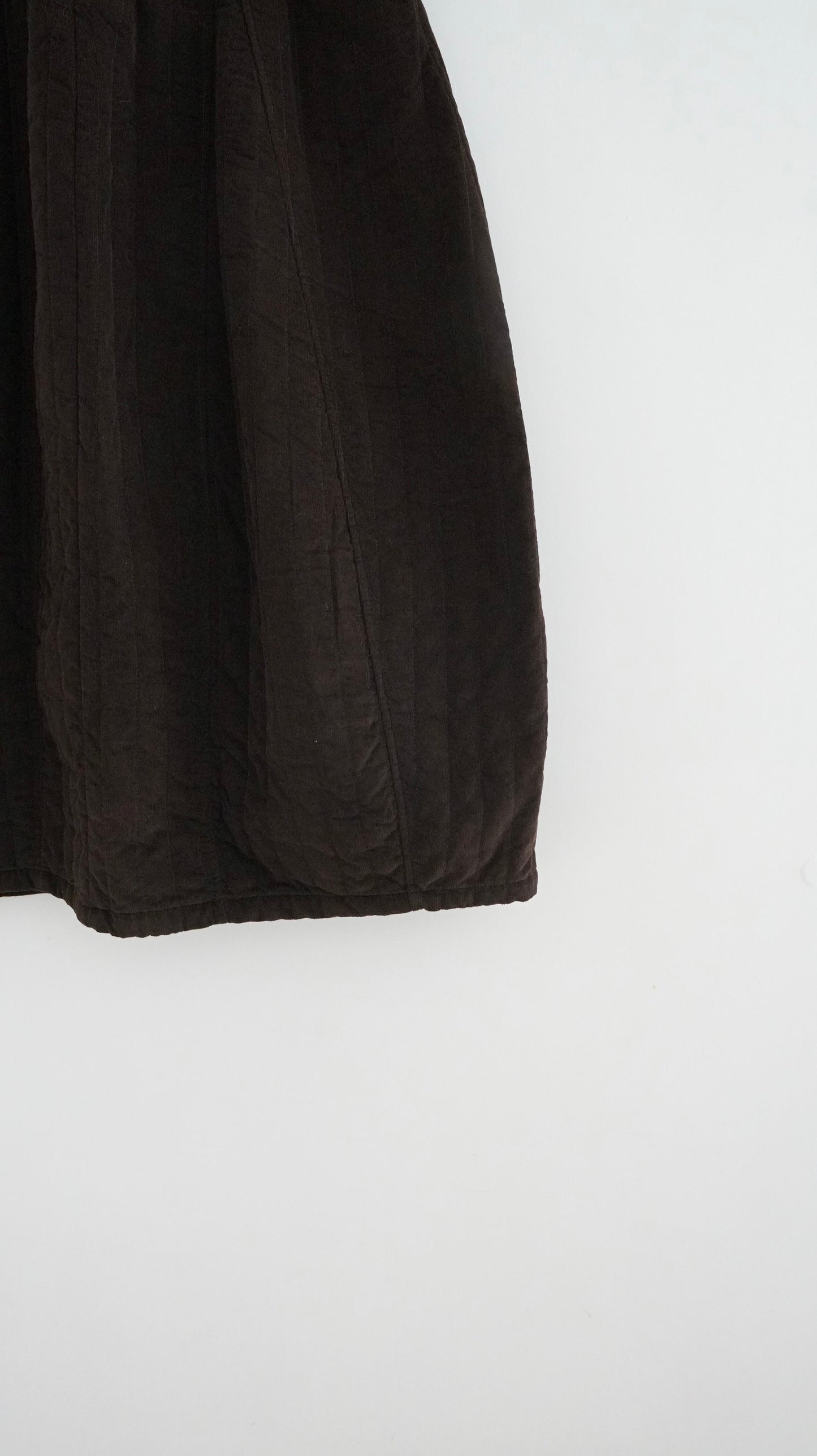 quilted cocoon skirt in brown (pre-order)