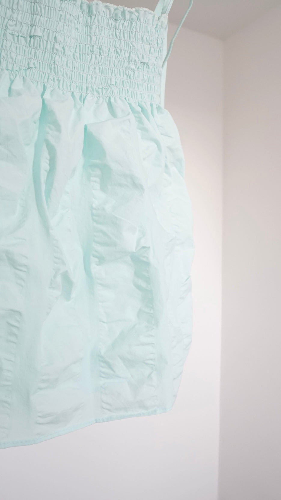 jerry shirred camisole top in mint (pre-order)