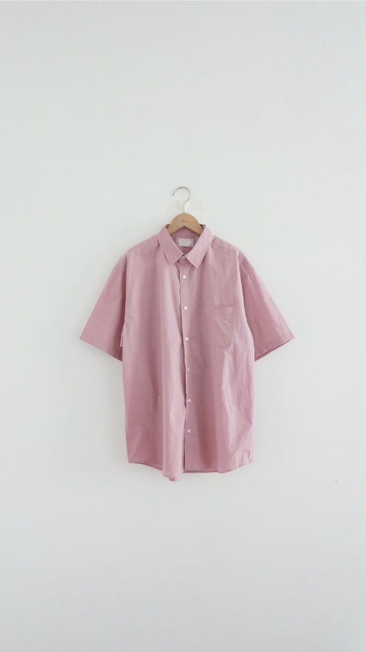 loose short sleeve shirt in pink flambe