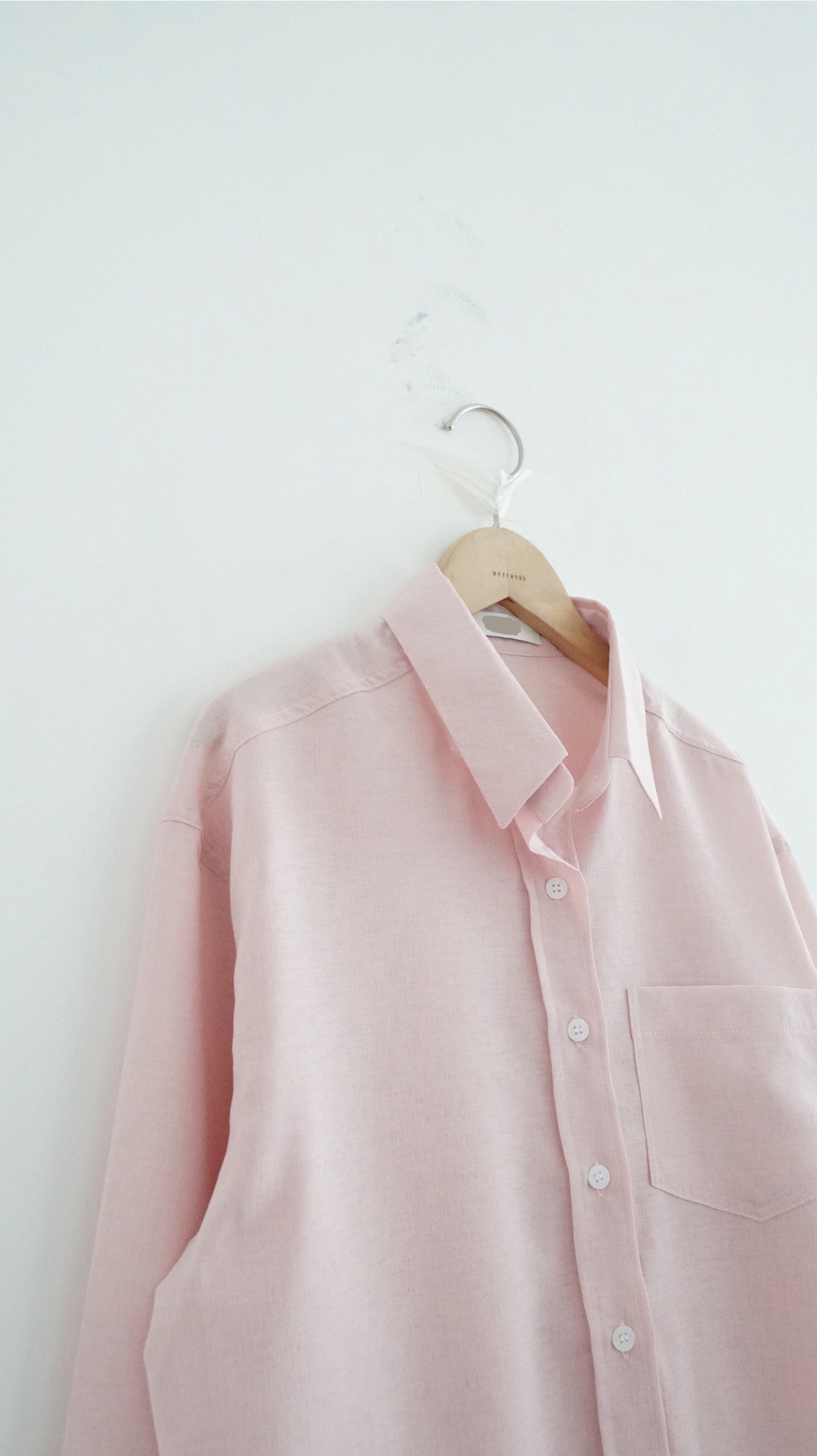 plain sheer shirt in pink