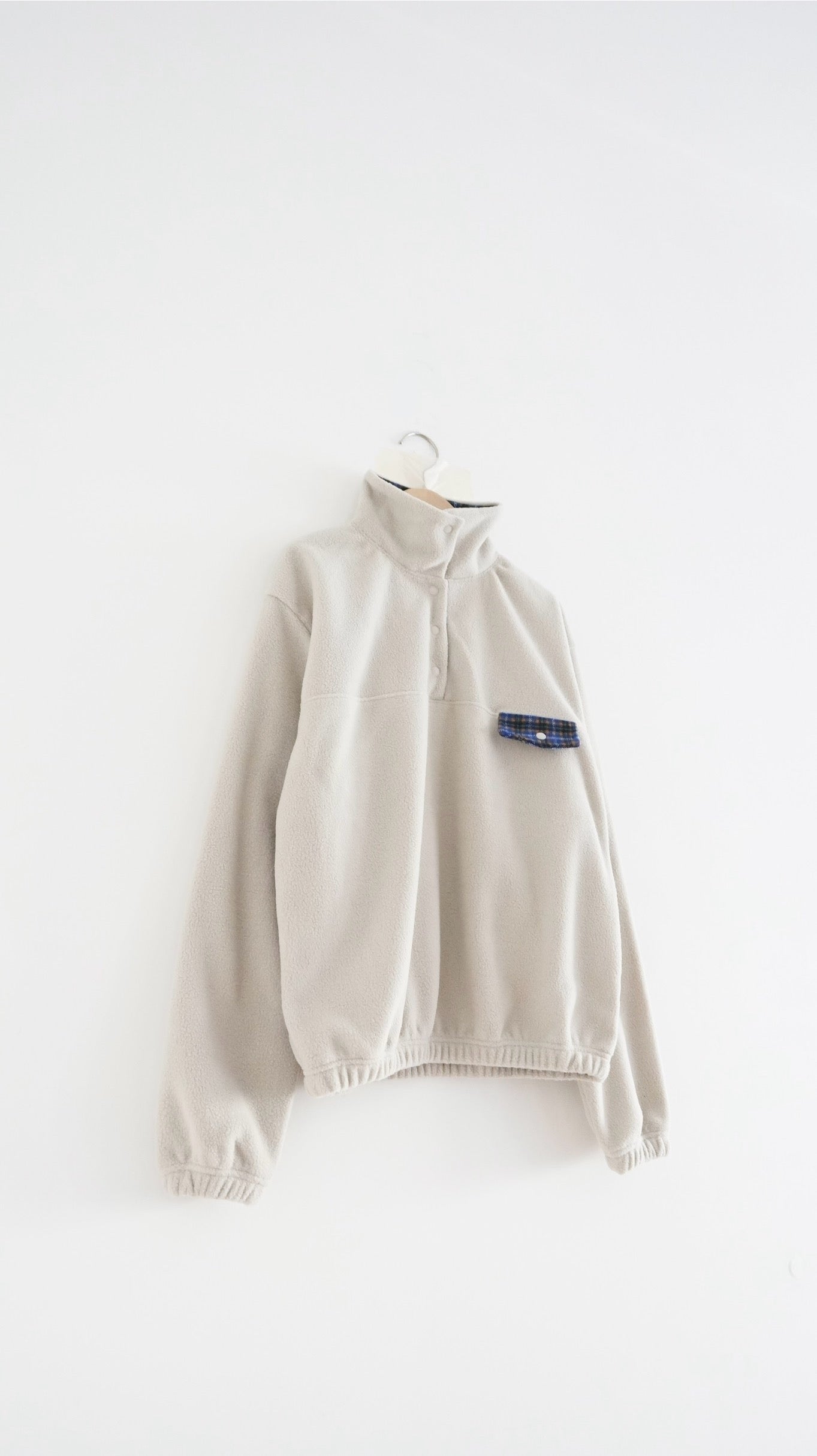 patchwork turtleneck sweater in ivory buff (pre-order)