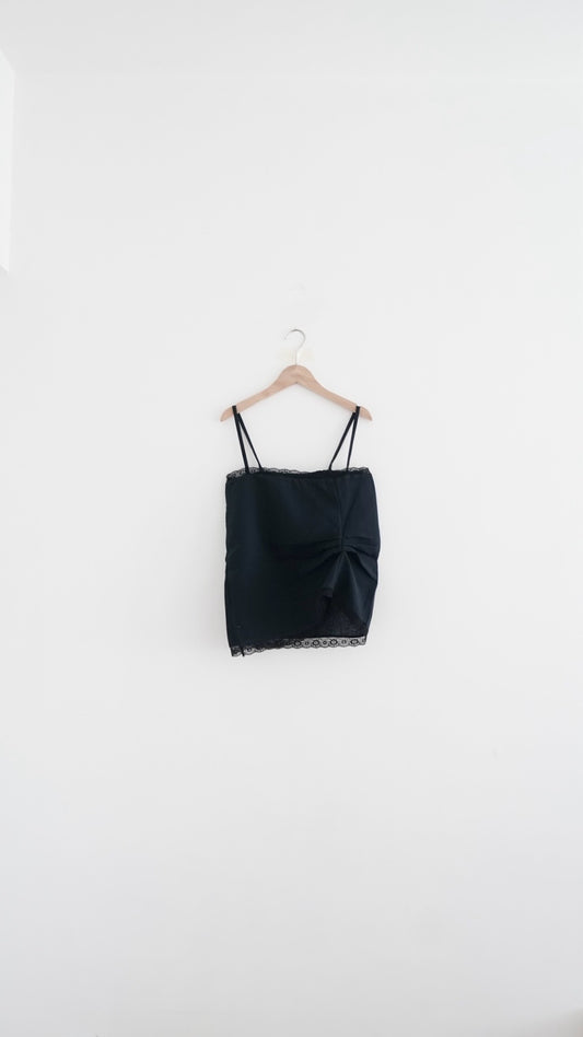 victoria lace trim camisole top in navy (pre-order)