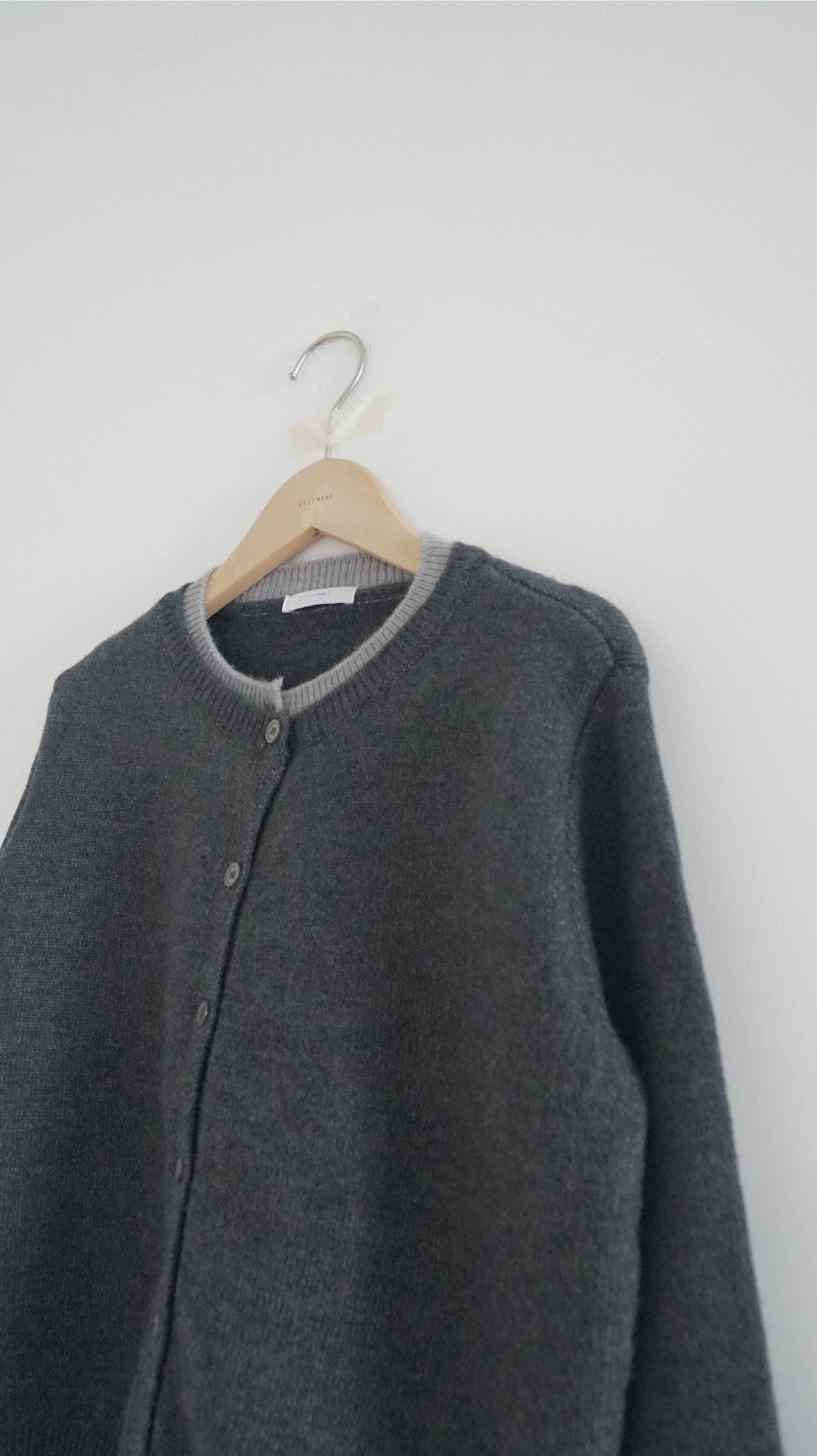 layered knit cardigan in dark grey ( pre-order )