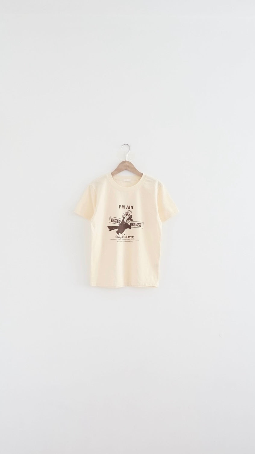 john clean-fit bear tee in butter (pre-order)