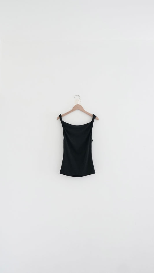 twist tank top in charcoal (pre-order)