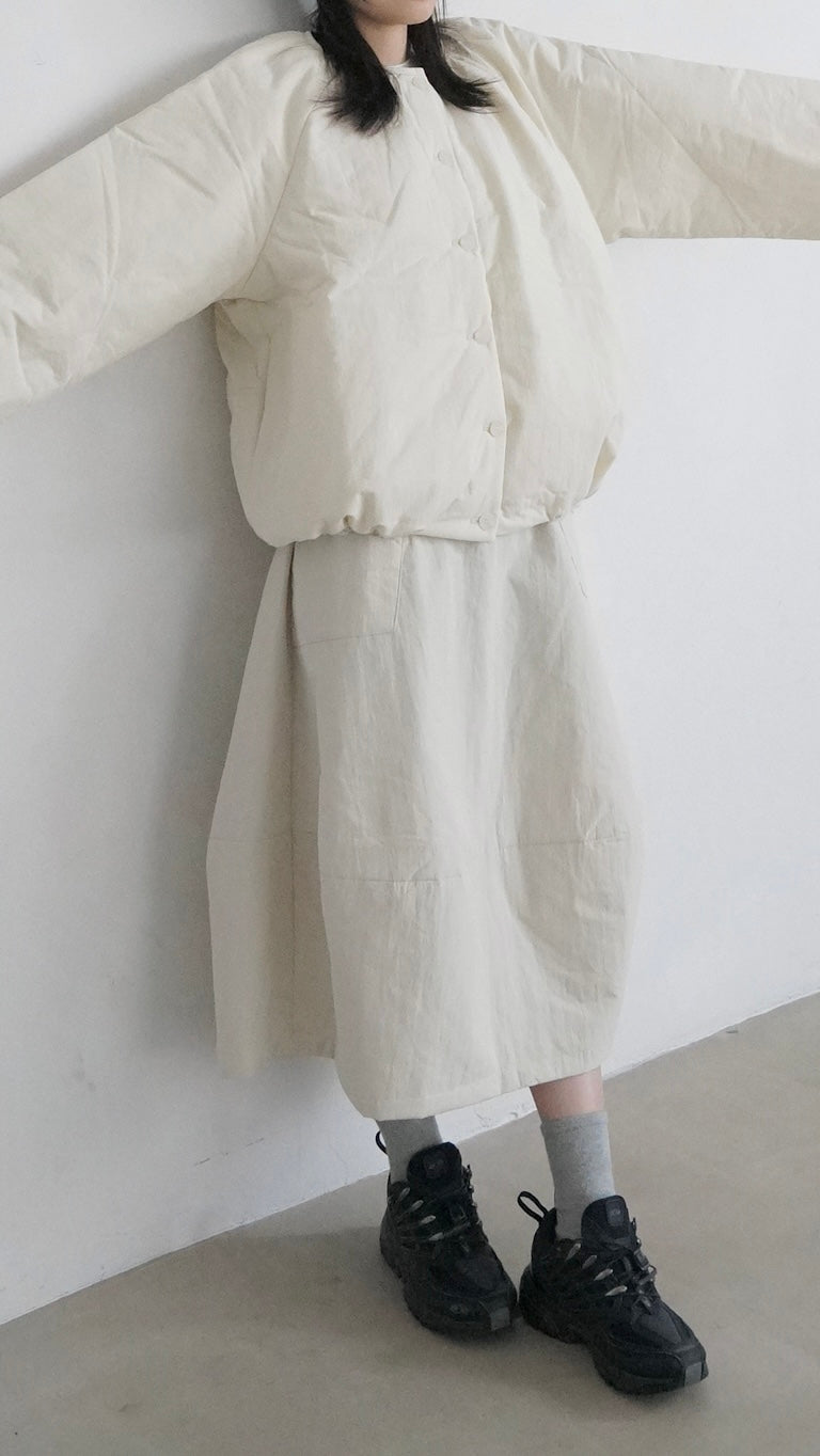 airy cocoon skirt in ivory (pre-order)