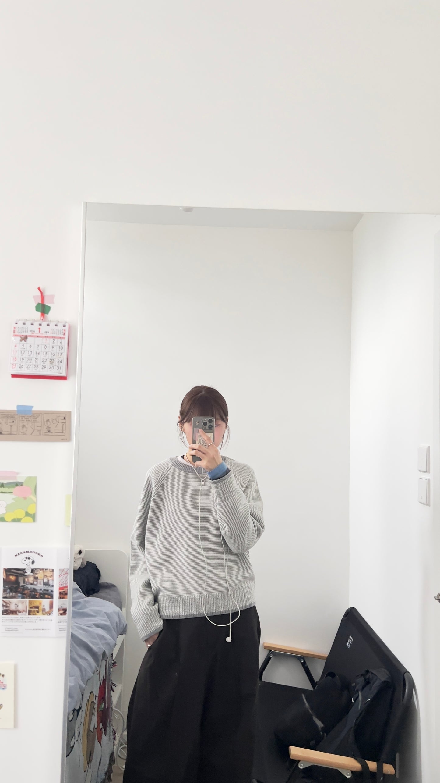 yoyogi fine stripe knit in grey