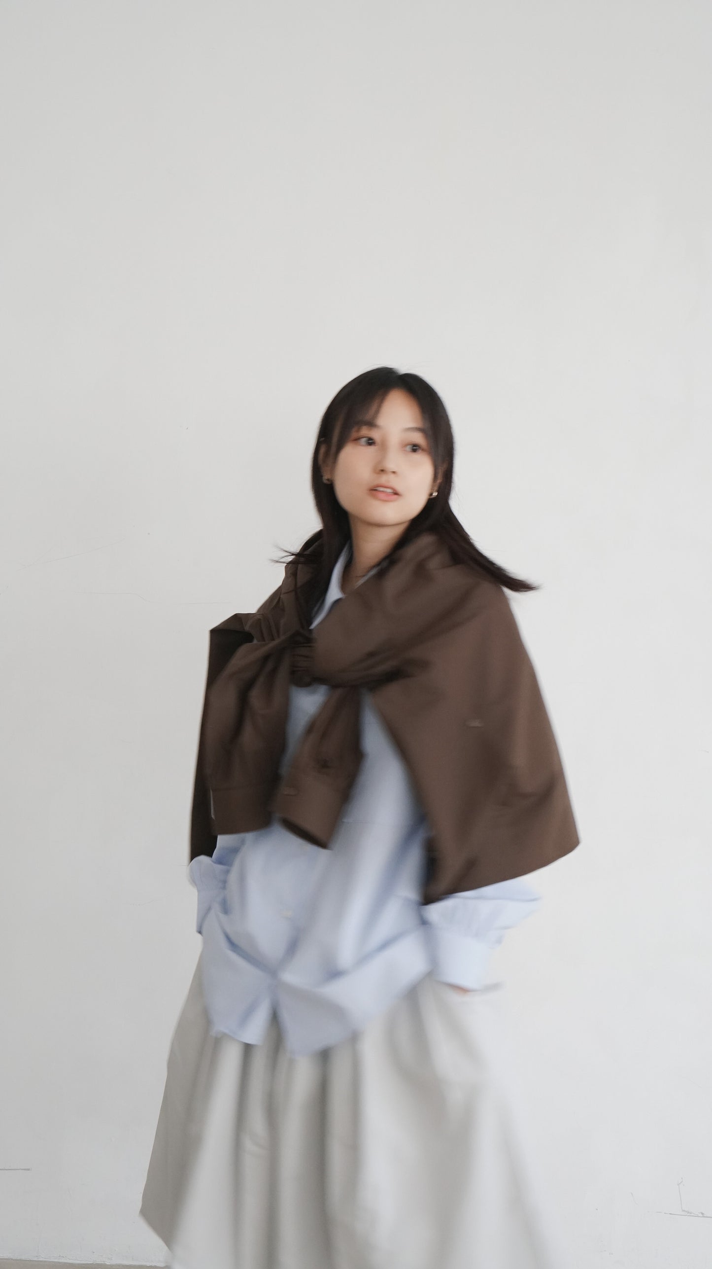 classic off shoulder oversized shirt in sora ( pre-order )