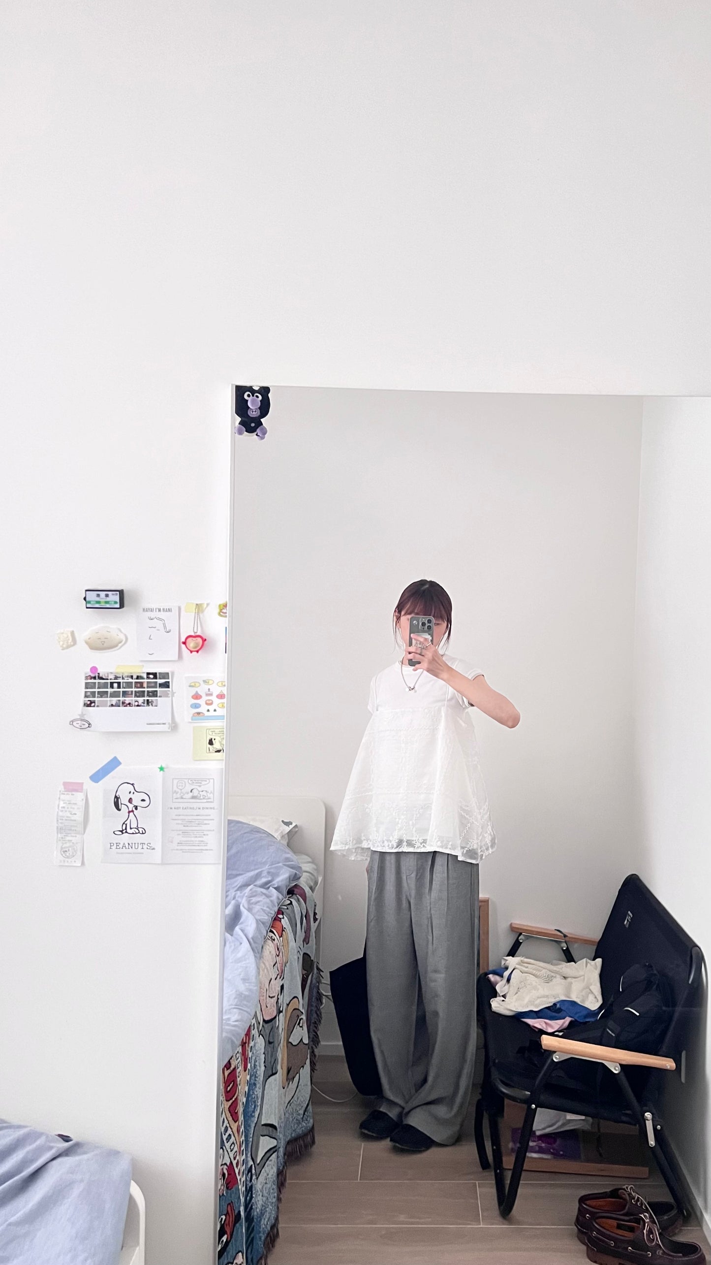 airy flared camisole top in white (pre-order)