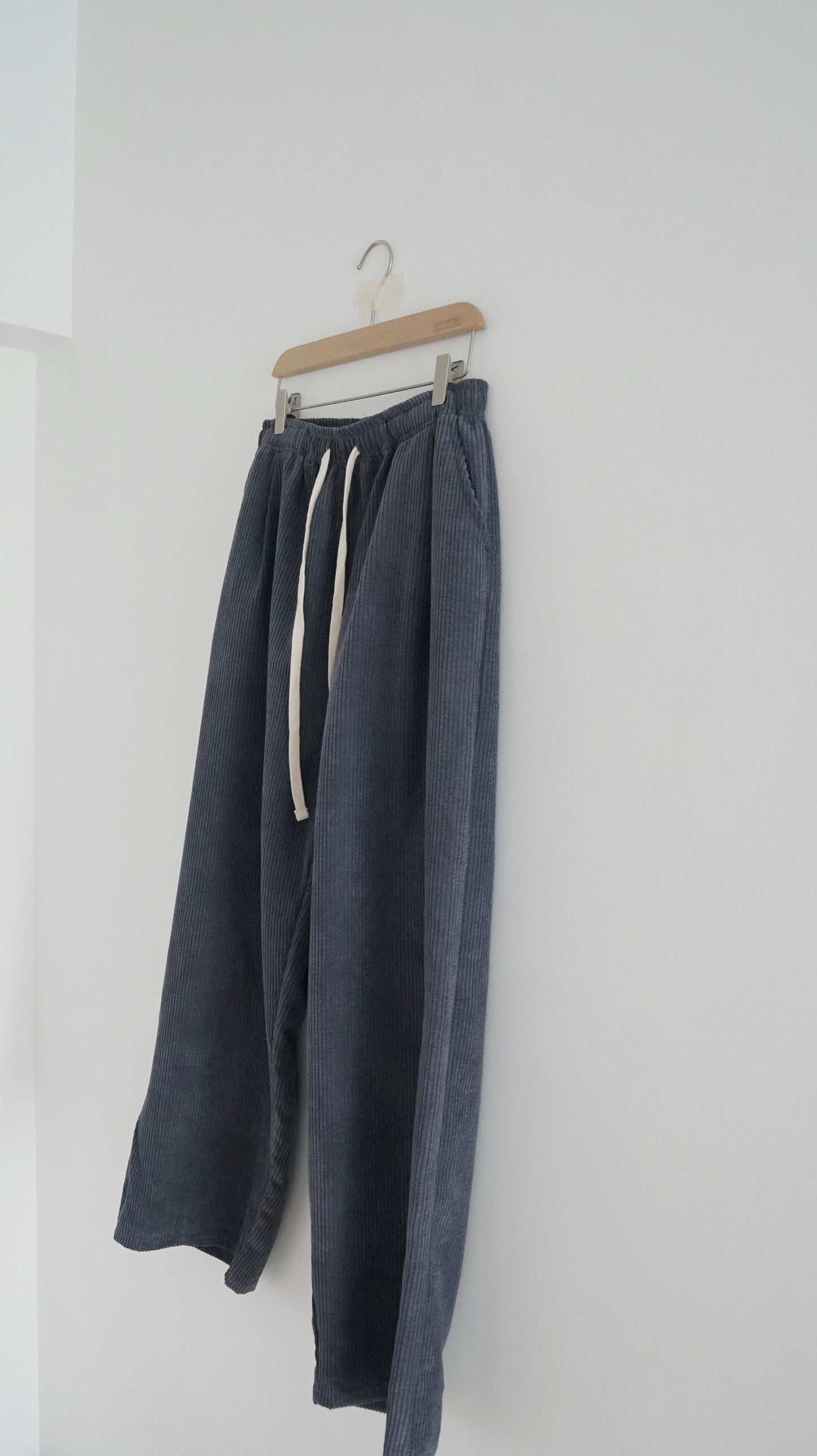 cozy corduroy wide pants in yale blue ( pre-order )