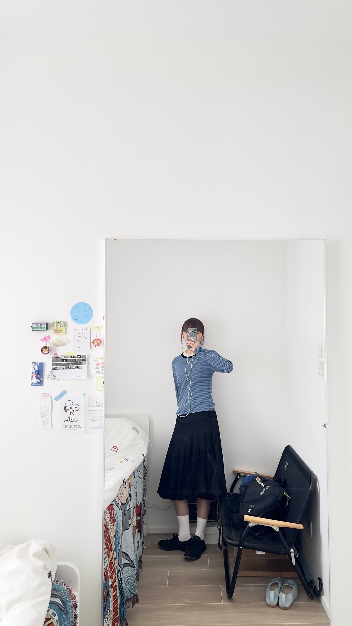 terre high quality midi bubble skirt in black (pre-order)