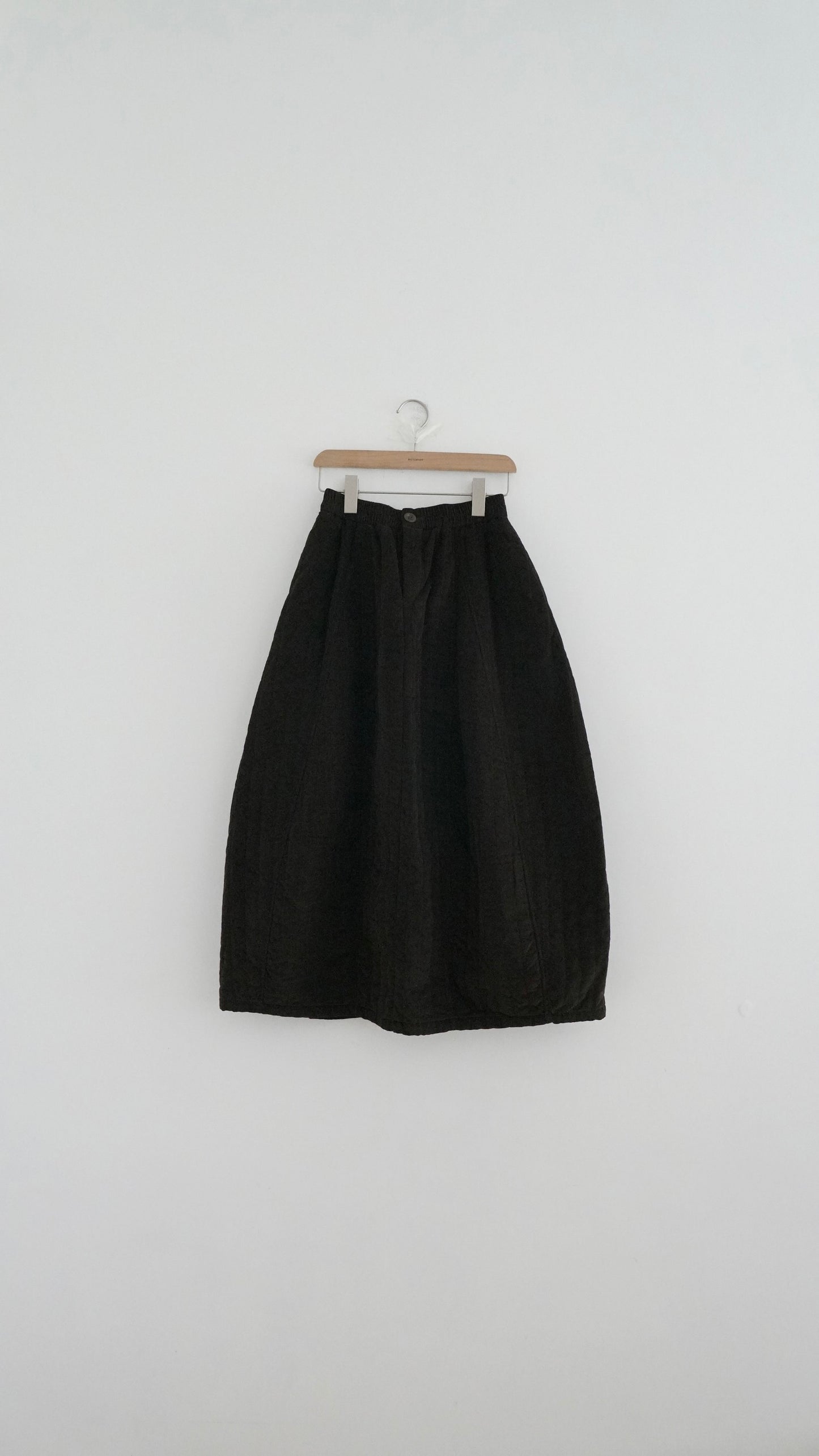 quilted cocoon skirt in brown (pre-order)