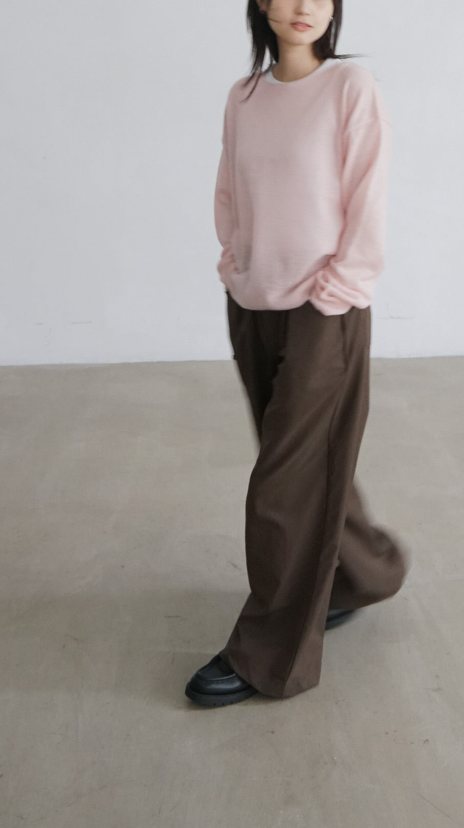 minimalist vintage wide pants in cloudy brown ( pre-order )