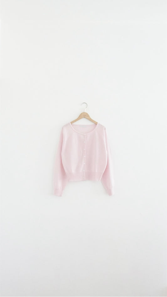 refined sheer cardigan in pink (pre-order)