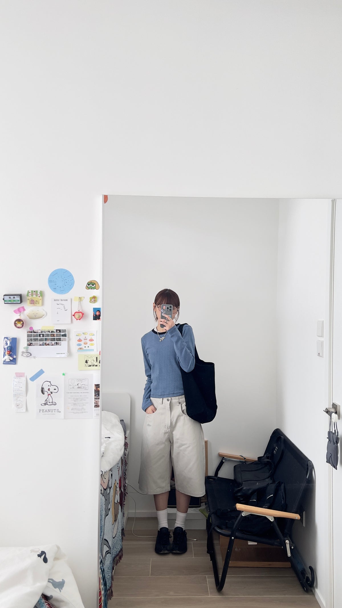 hina classic striped tee in blue (pre-order)