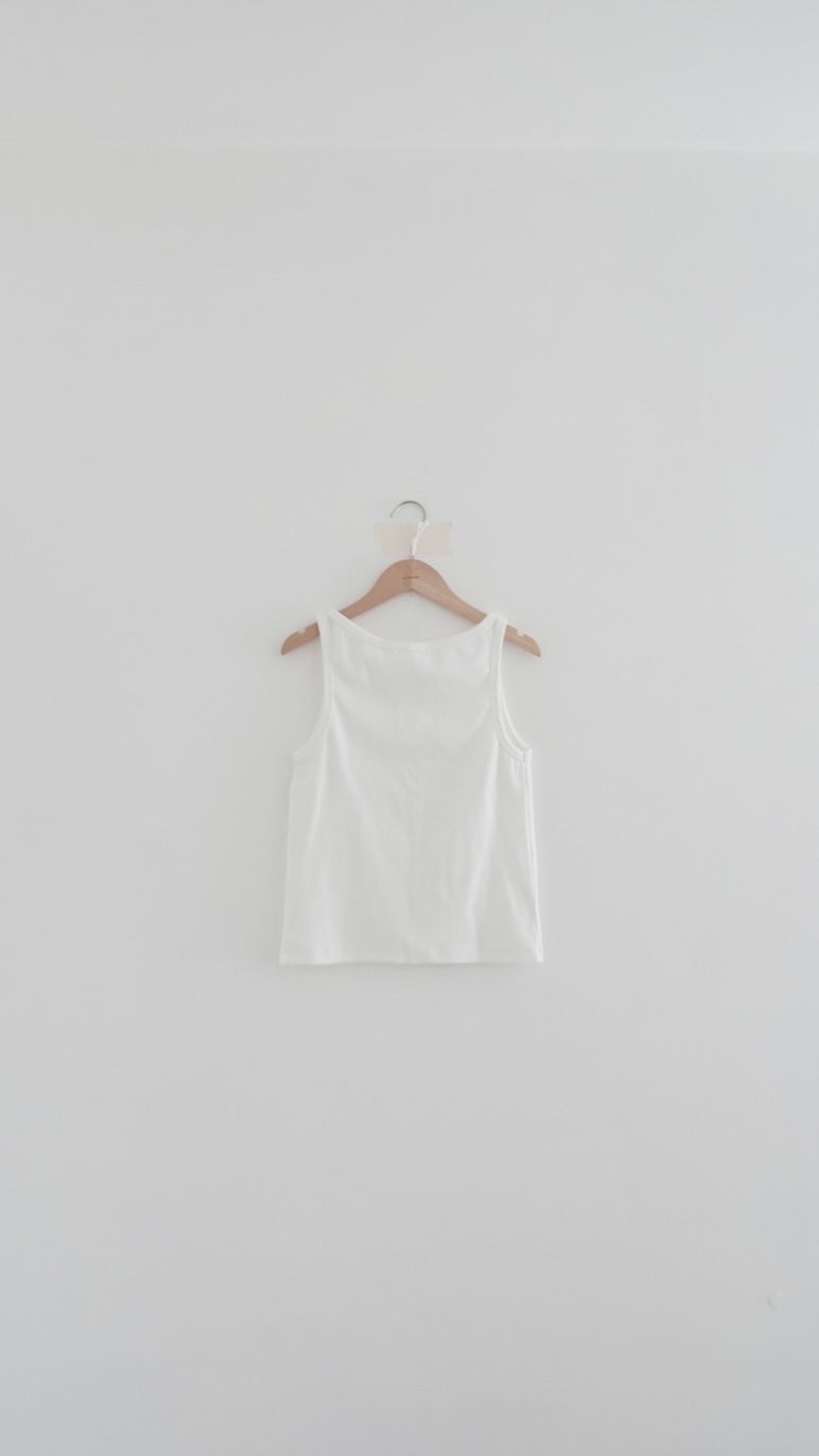 Leon cookies button tank top in white (pre-order)