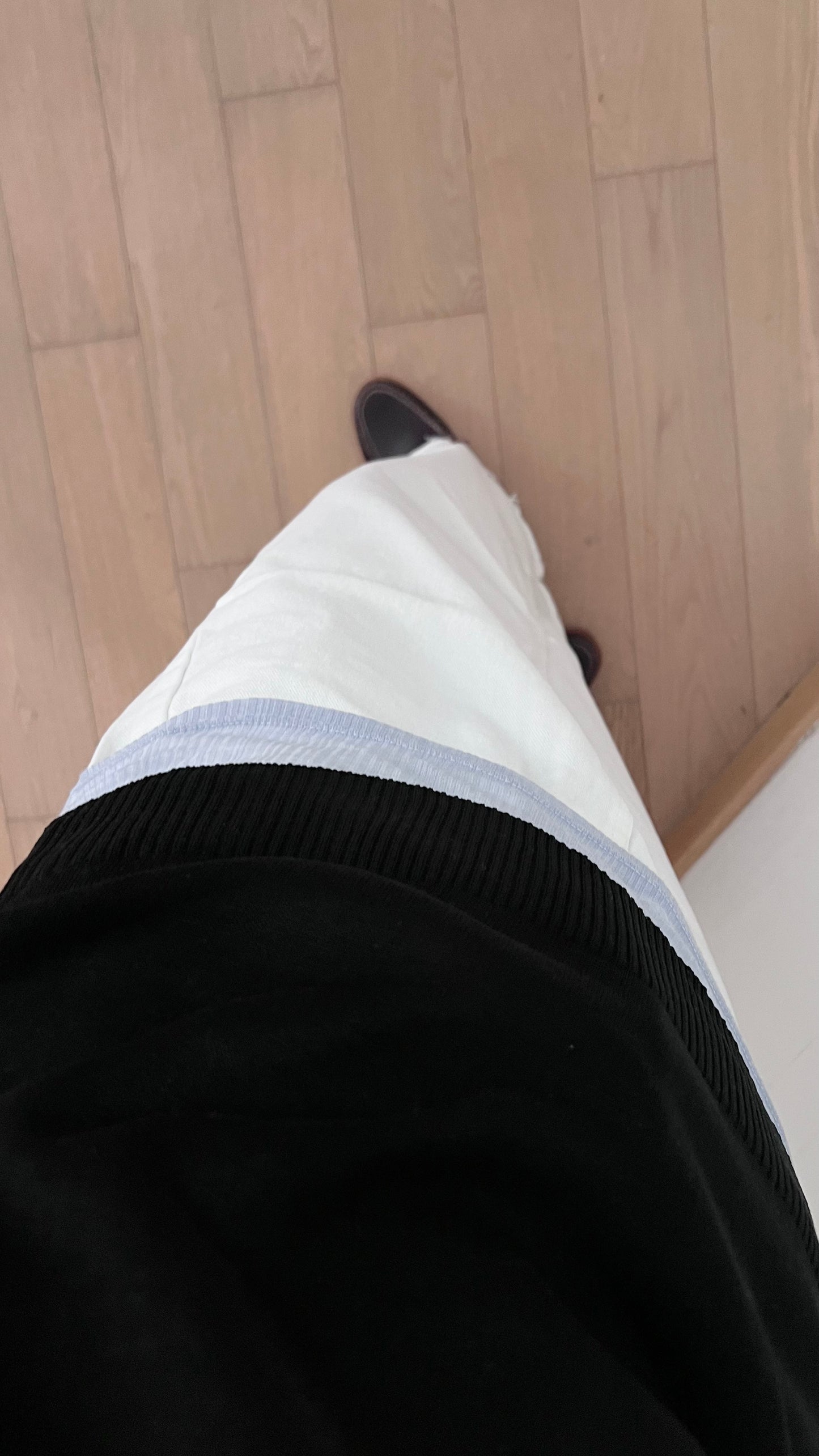 classic denim maxi skirt in off white