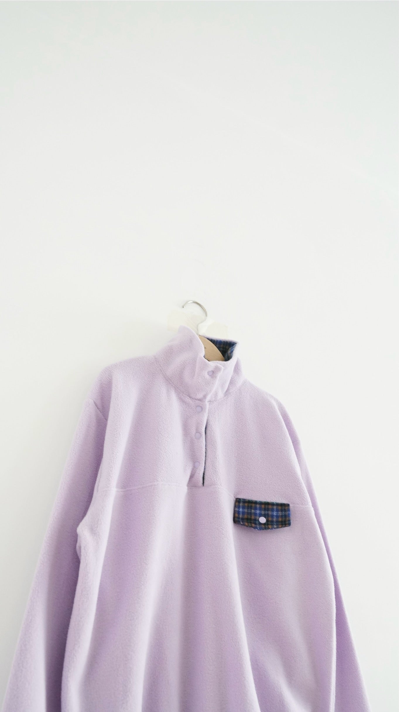 patchwork turtleneck sweater in grayish lavender (pre-order)