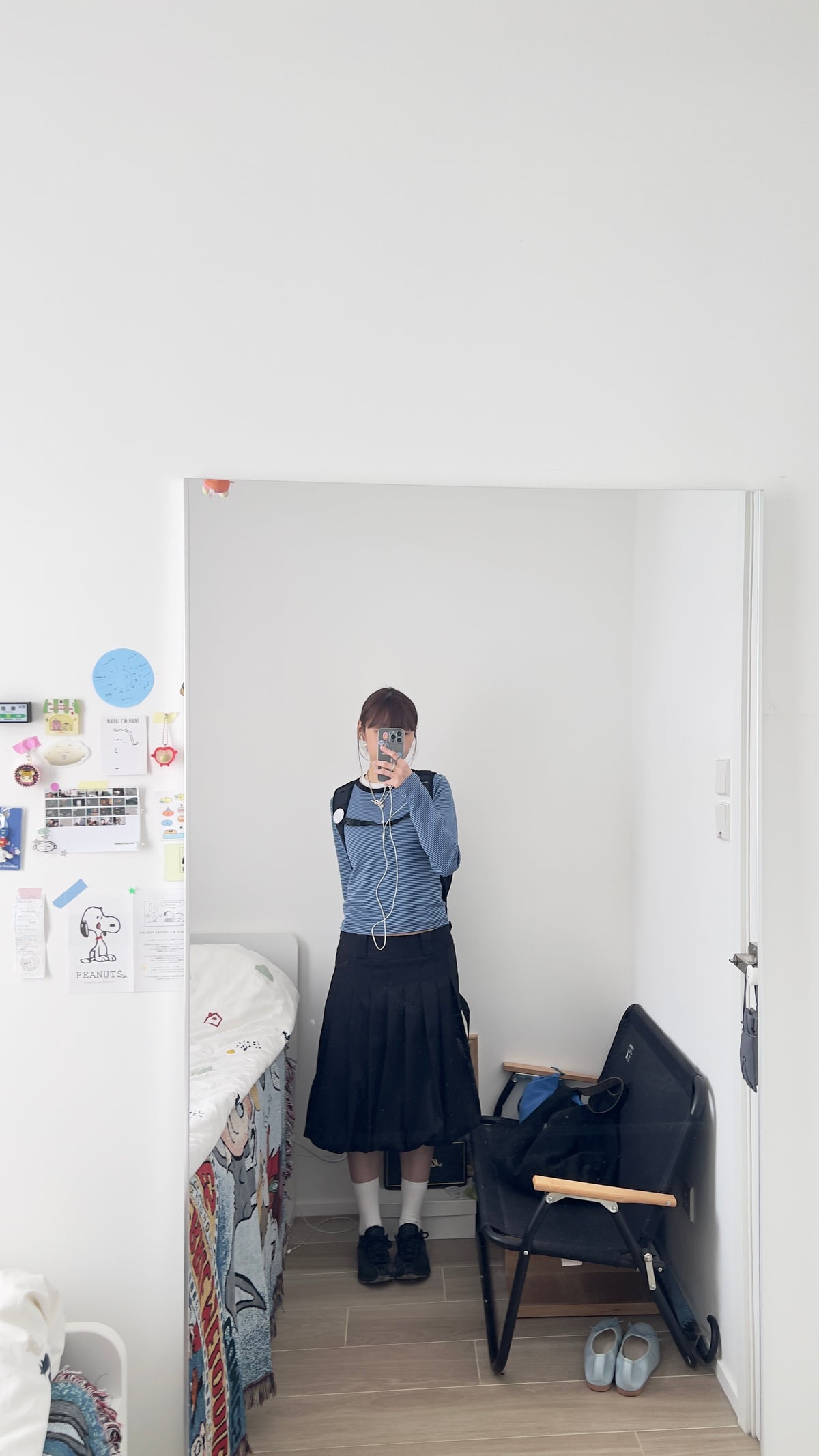terre high quality midi bubble skirt in black (pre-order)