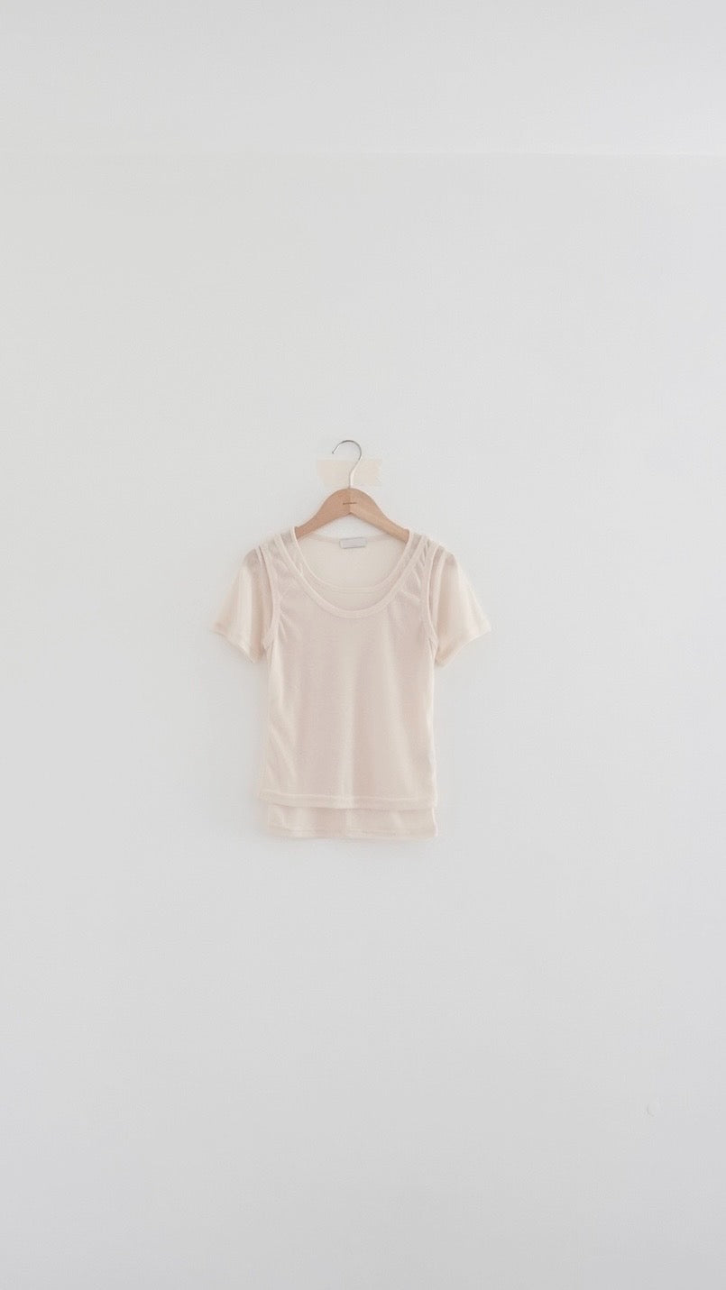 soufflé sheer tee in light lemon (pre-order)