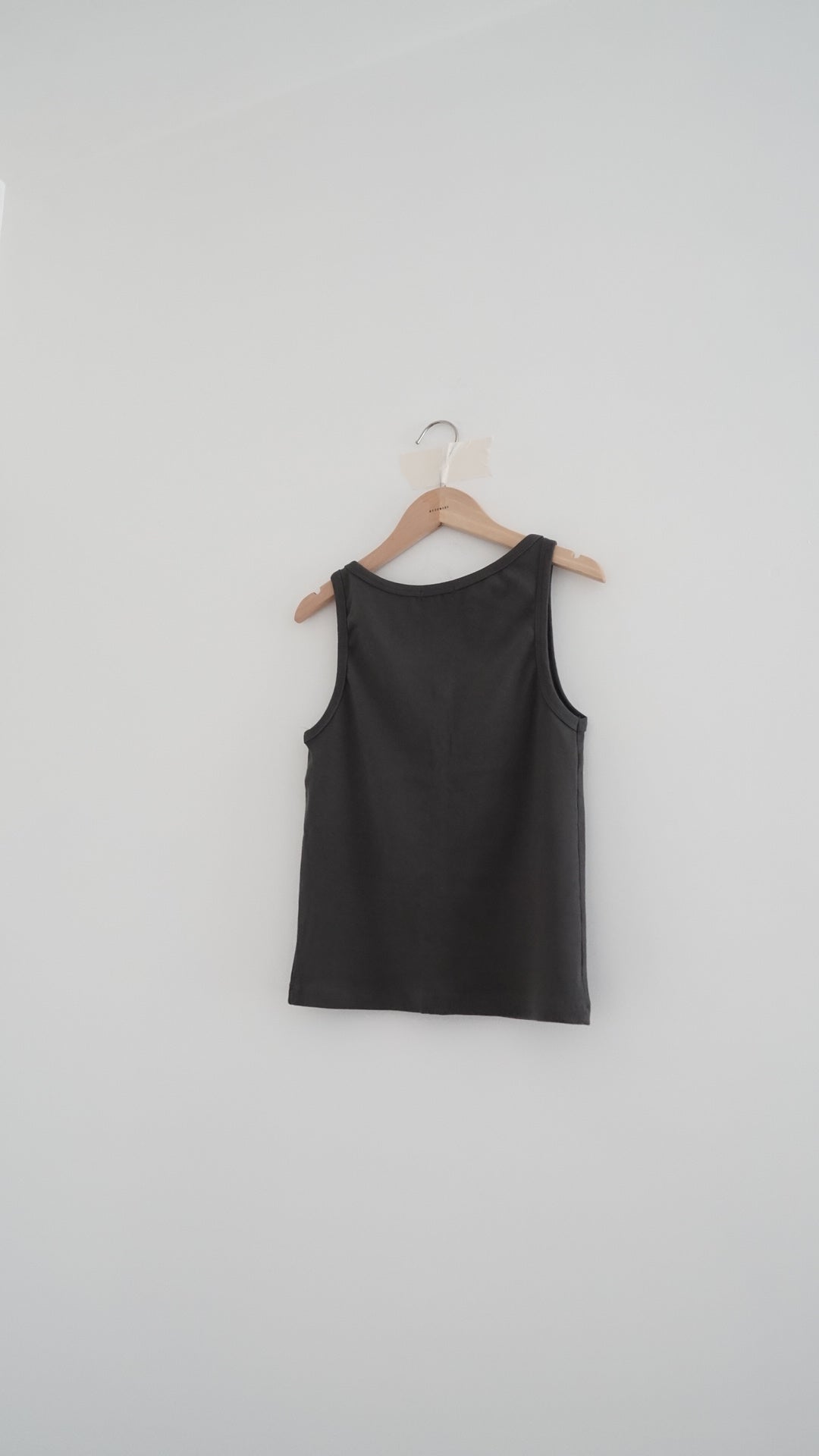 Leon cookies button tank top in charcoal (pre-order)