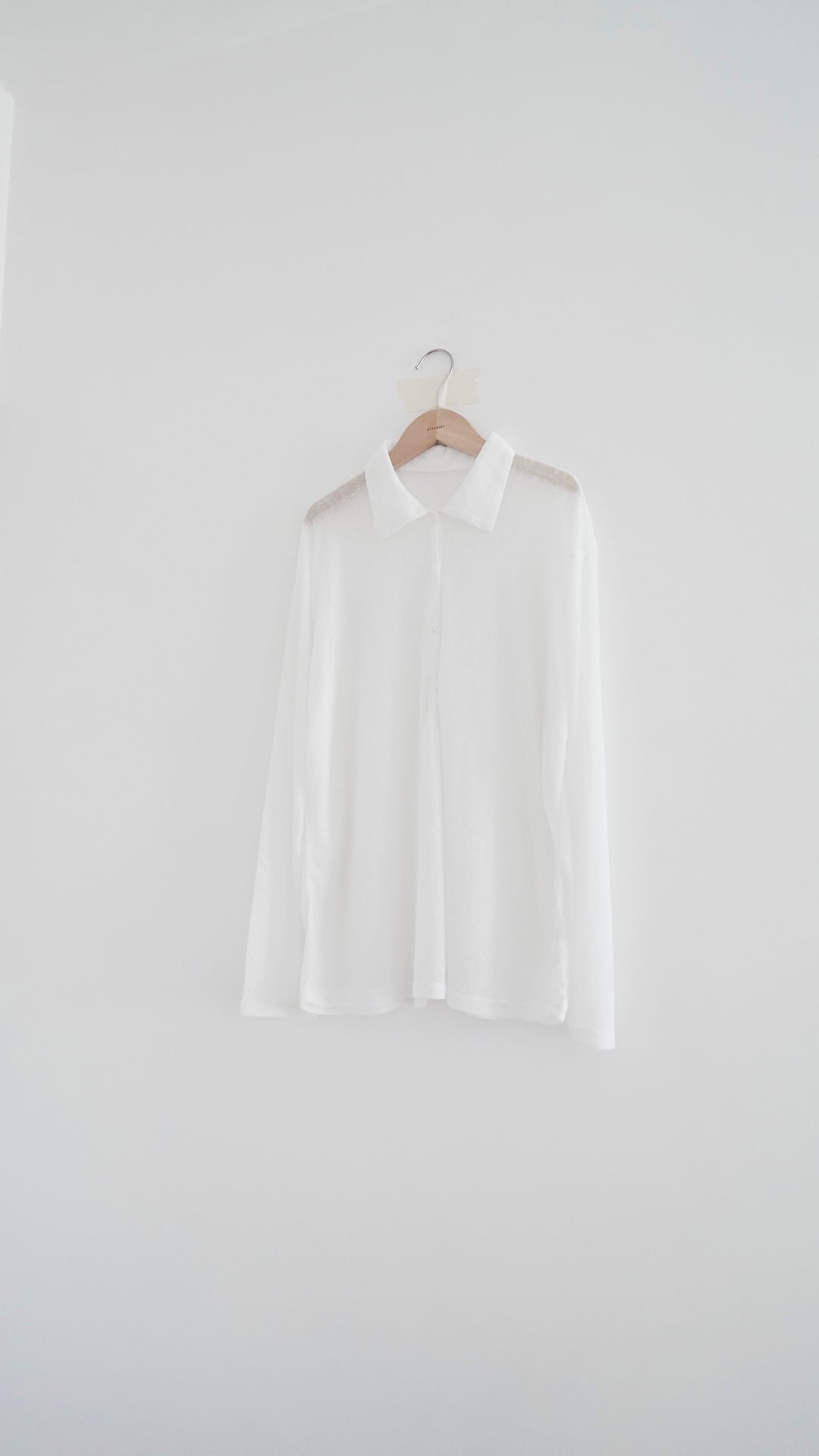 velor sheer polo shirt in white (pre-order)