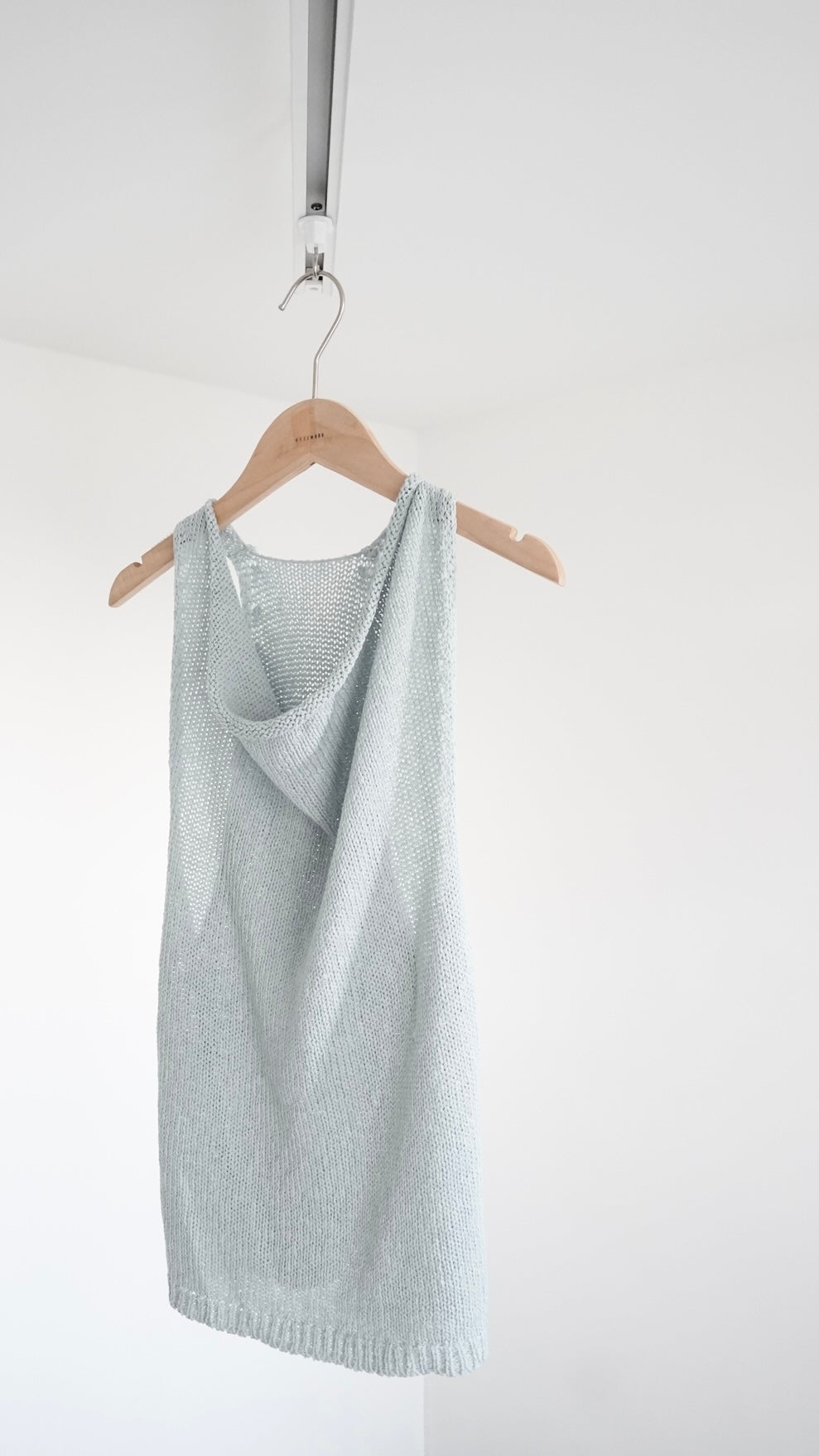 evelyn linen cotton deep v-neck knit vest in sora (pre-order)