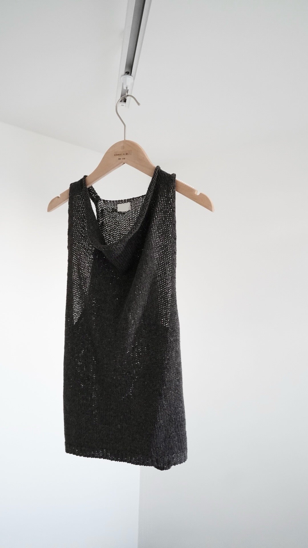 evelyn linen cotton deep v-neck knit vest in grey (pre-order)