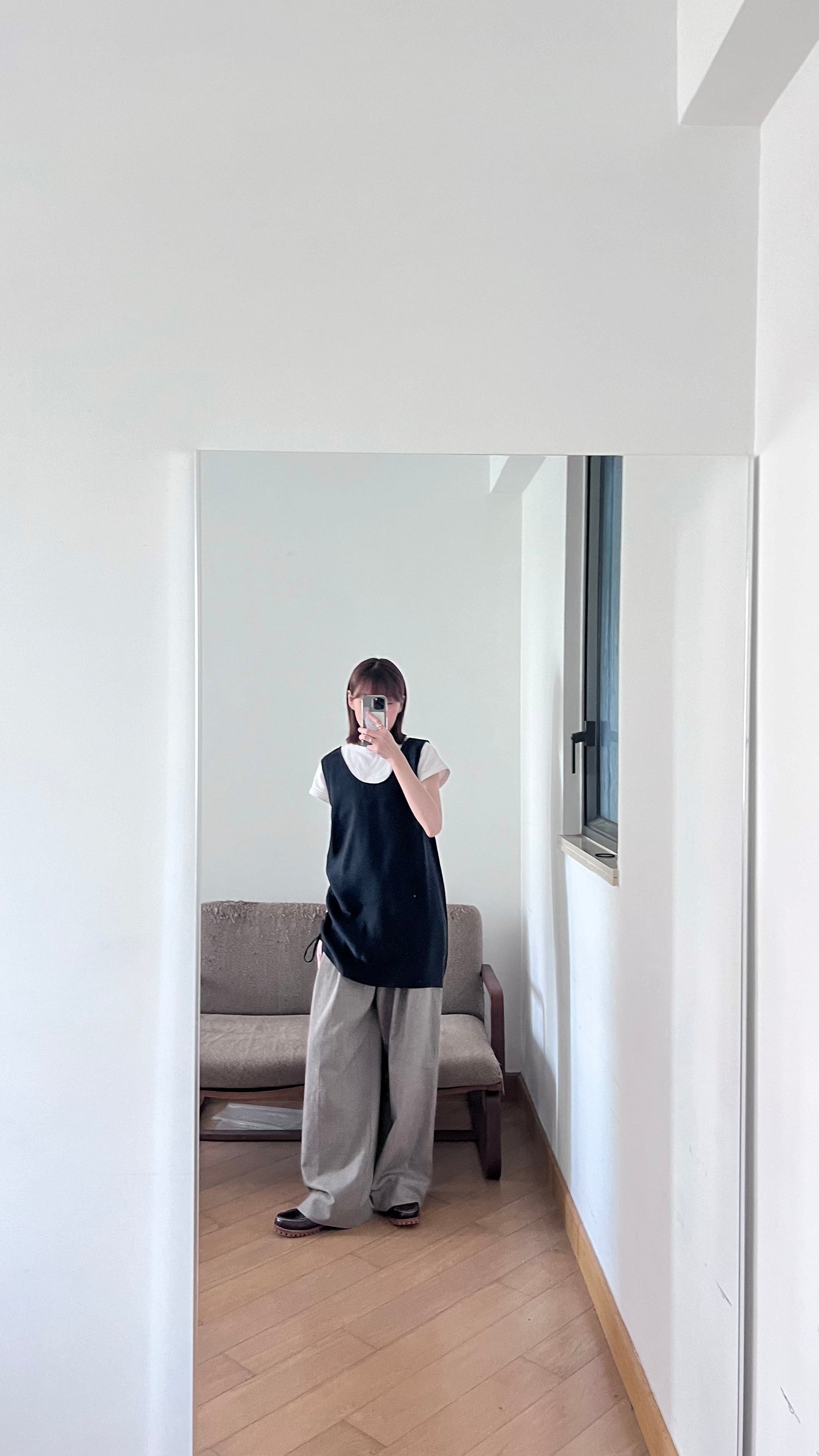 high-end minimalist dress top in black