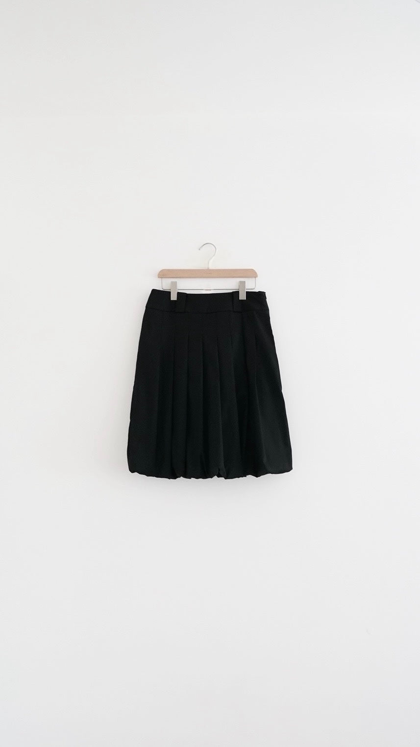 terre high quality midi bubble skirt in black (pre-order)