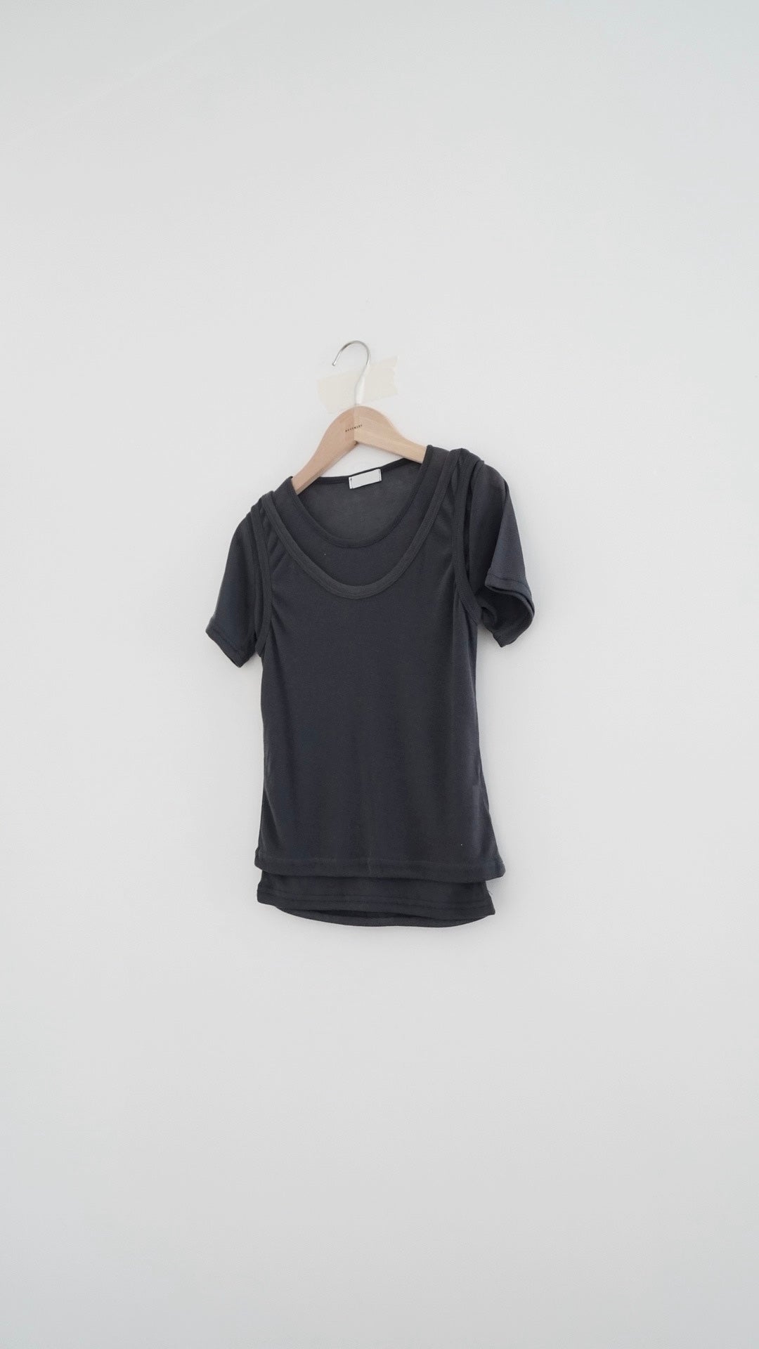 soufflé sheer tee in charcoal (pre-order)