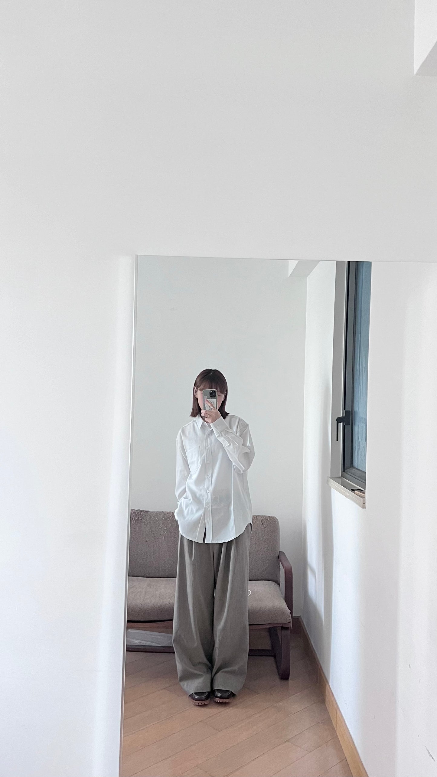 plain sheer shirt in dust