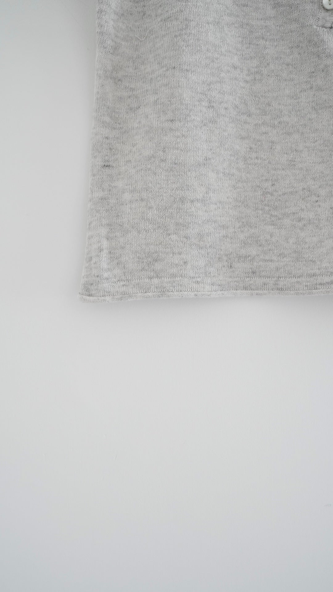 soren minimalist button knit top in grey (pre-order)