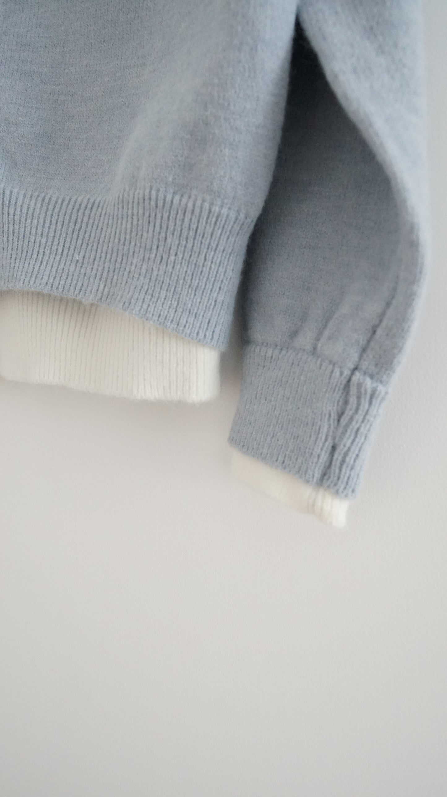 layered knit cardigan in baby blue ( pre-order )