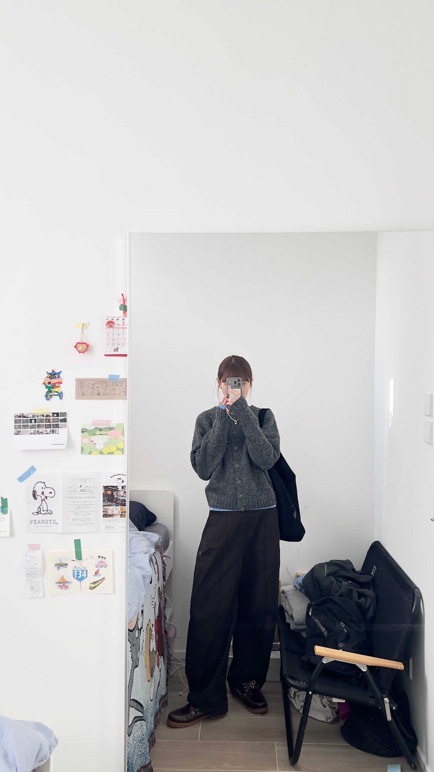 the freya horn sleeve cardigan in grey