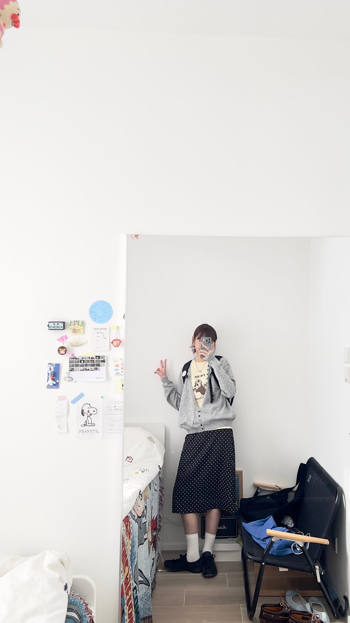 jenny dot midi skirt in black (pre-order)