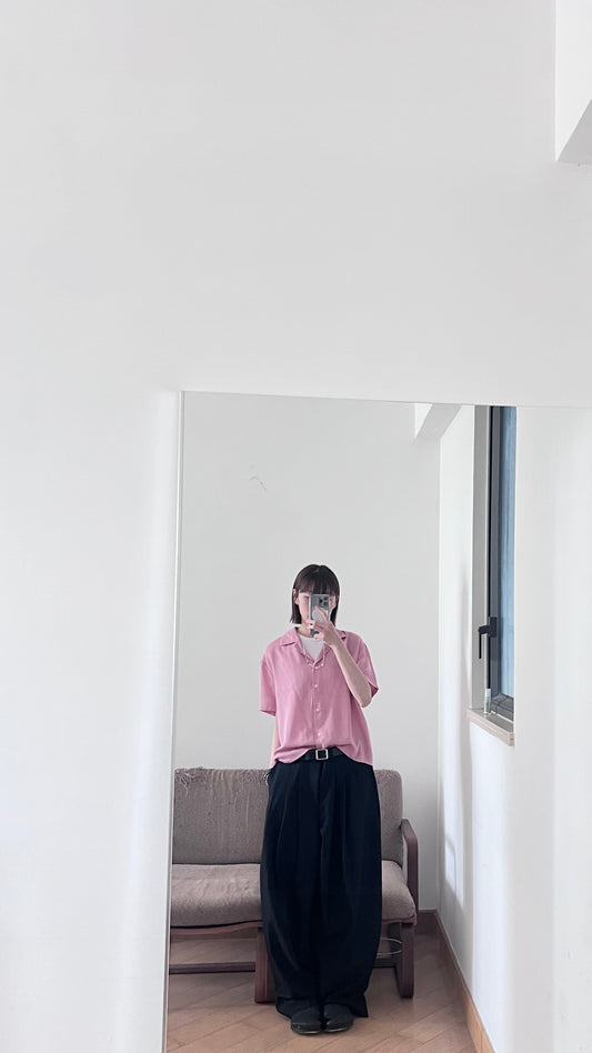 linen summer shirt in azalea pink