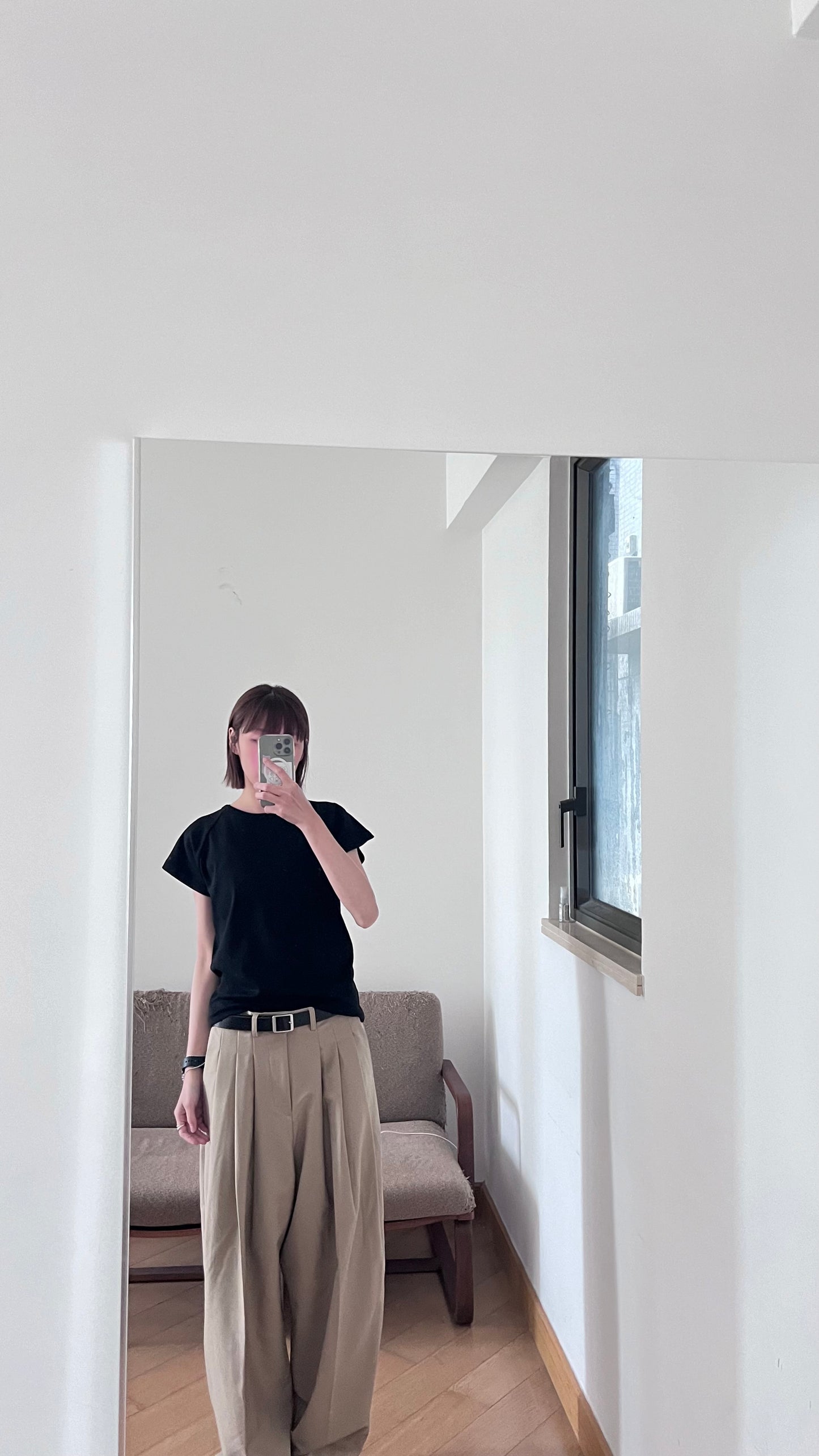 lowrise mode pants in beige (pre-order)