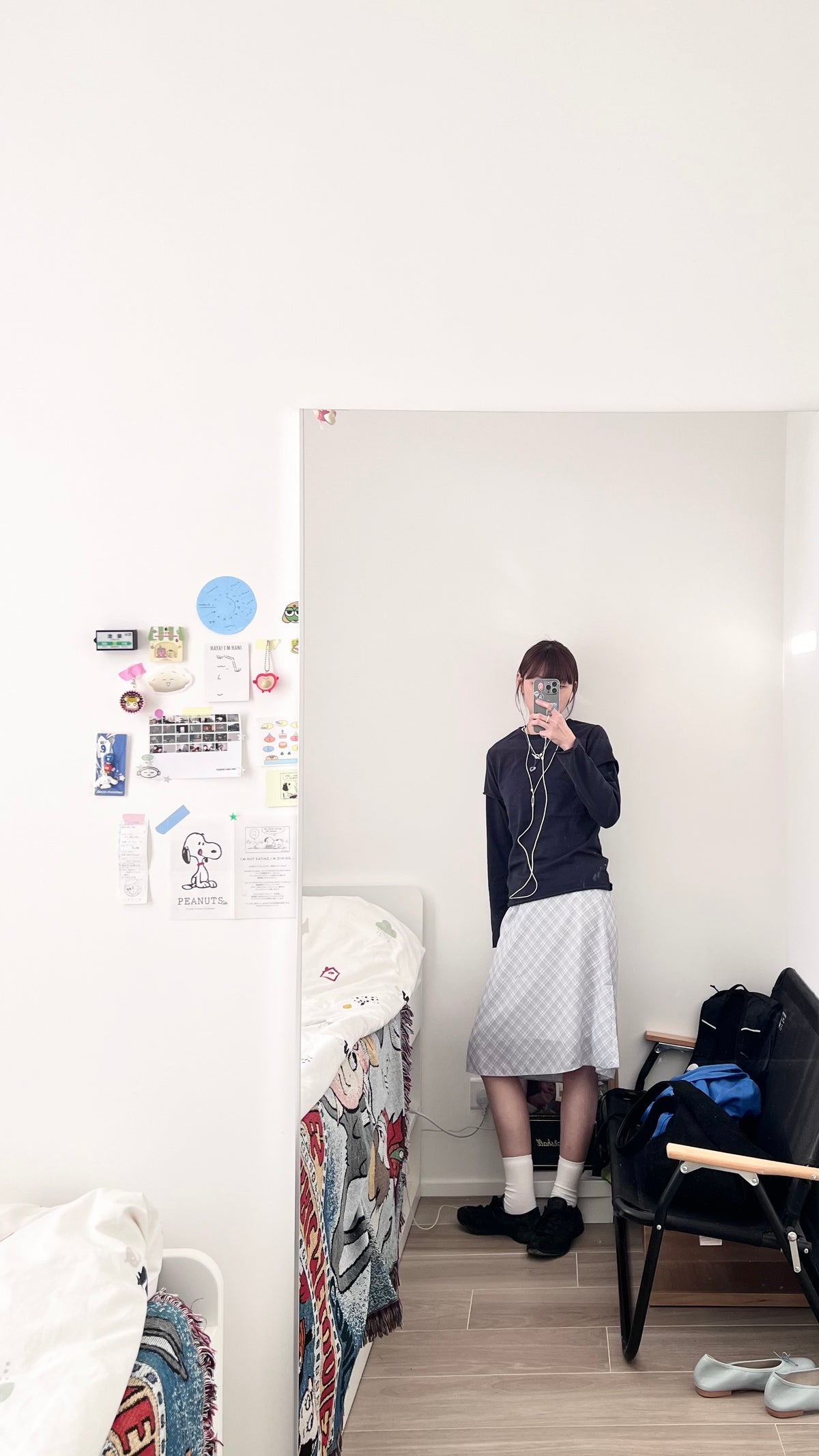 faye layered trim tee in navy (pre-order)
